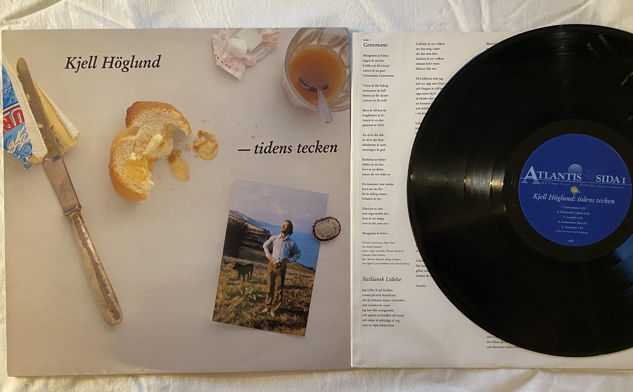 Omslagsbild för skivan KJELL HÖGLUND tidens tecken LP -84 Swe ATLANTIS ALP 15