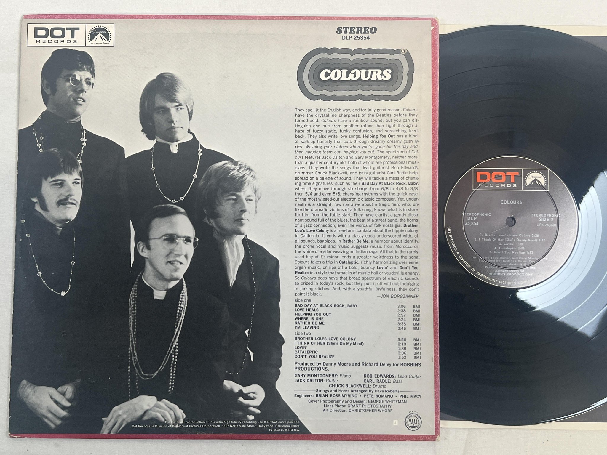 Omslagsbild för skivan COLOURS s/t LP -68 US DOT DLP 25854