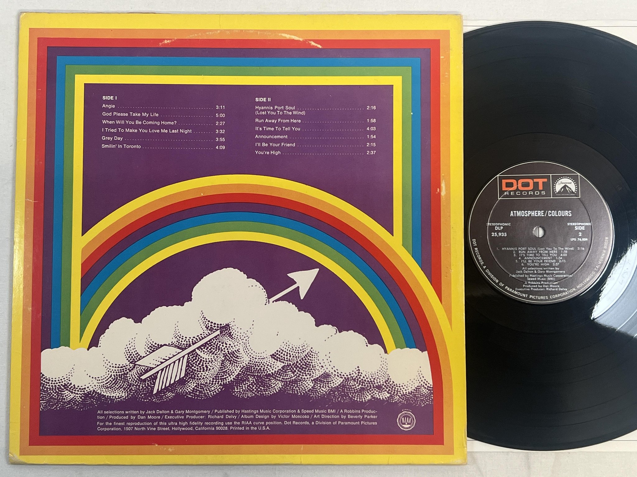 Omslagsbild för skivan COLOURS atmosphere LP -69 US DOT DLP 25935