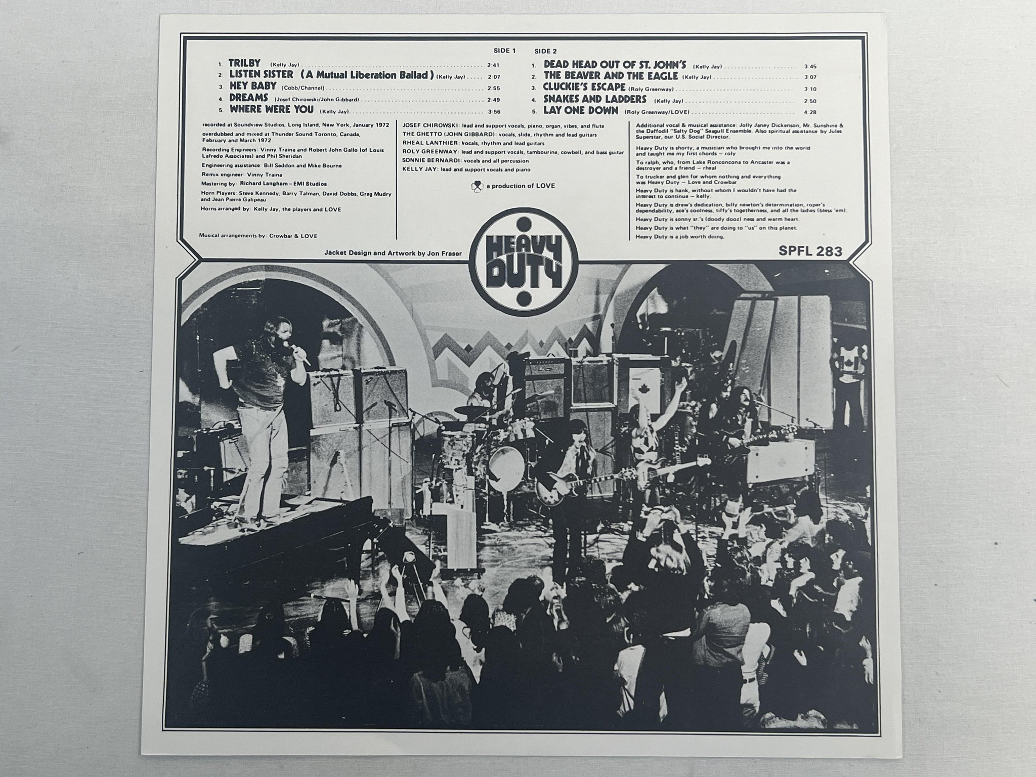 Omslagsbild för skivan CROWBAR Heavy Duty LP -72 UK PARAMOUNT SPFL 283