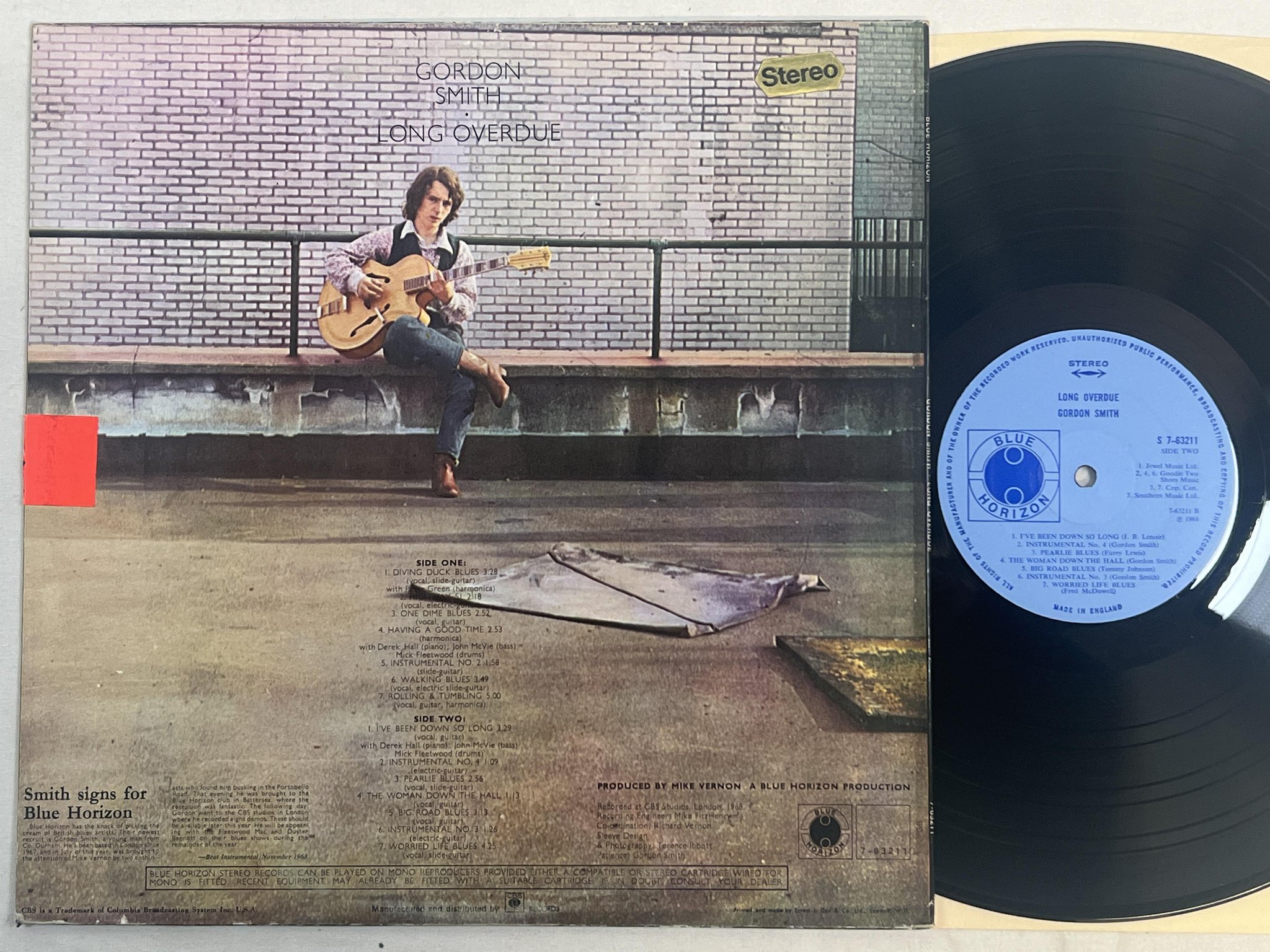 Omslagsbild för skivan GORDON SMITH long overdue LP -68 UK BLUE HORIZON S 7-63211 ** RARE BLUES **