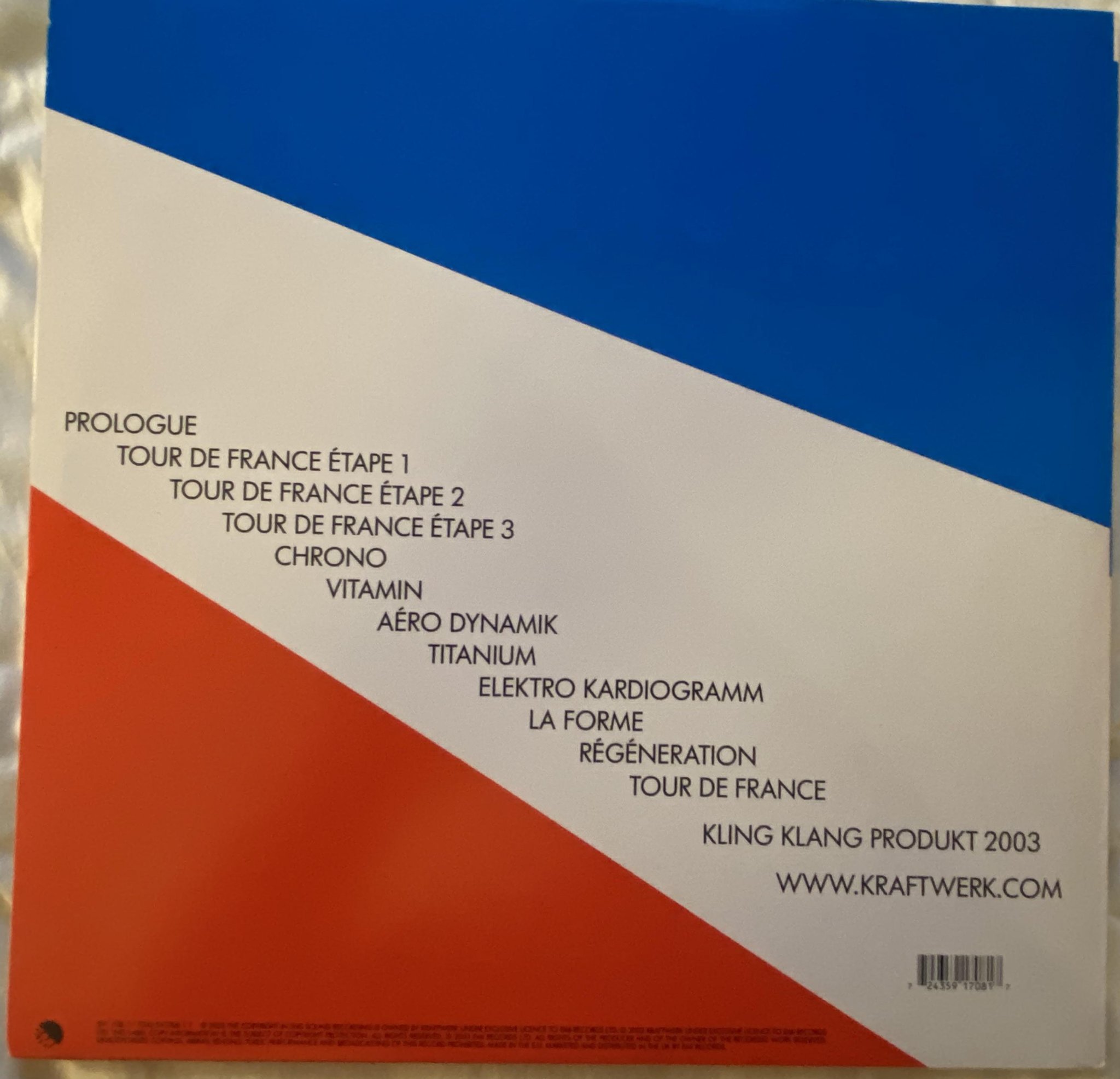 Omslagsbild för skivan KRAFTWERK Tour De France Soundtracks 2xLP 2003 591 708 1 ** RARE **