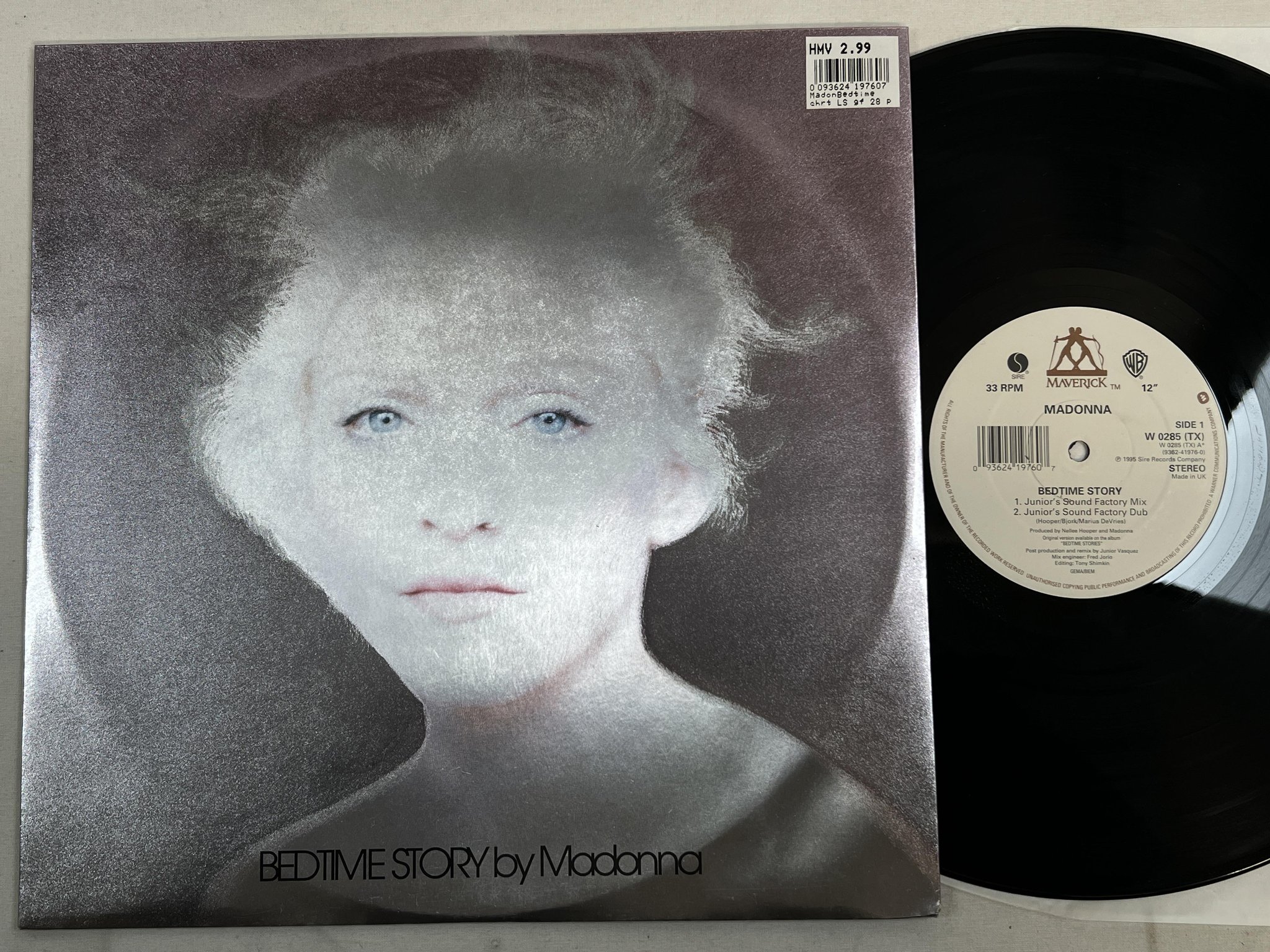 Omslagsbild för skivan MADONNA bedtime story 12"SINGLE -95 UK MAVERICK W0285 TX ** RARE **
