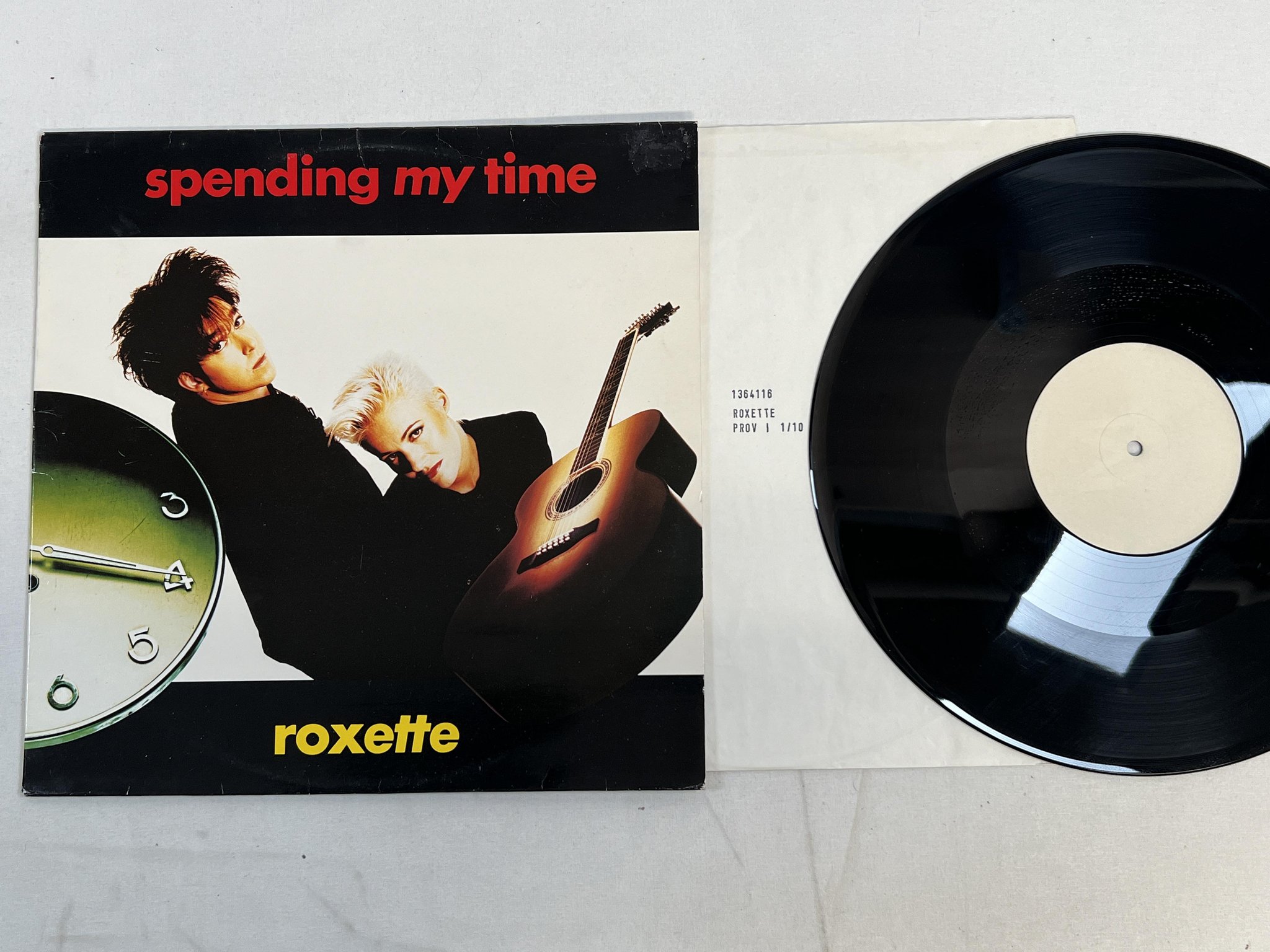 Omslagsbild för skivan ROXETTE Spending My Time 12"SINGLE -91 EMI *** MEGA RARE TEST PRESSING ***