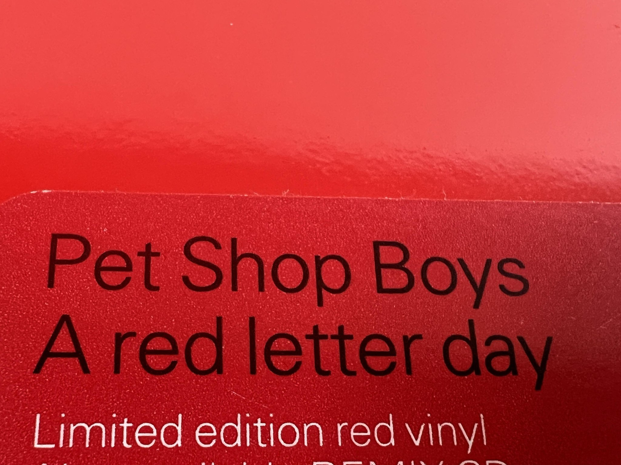 Omslagsbild för skivan PET SHOP BOYS A Red Letter Day 12" -97 UK PARLOPHONE 12R 6460