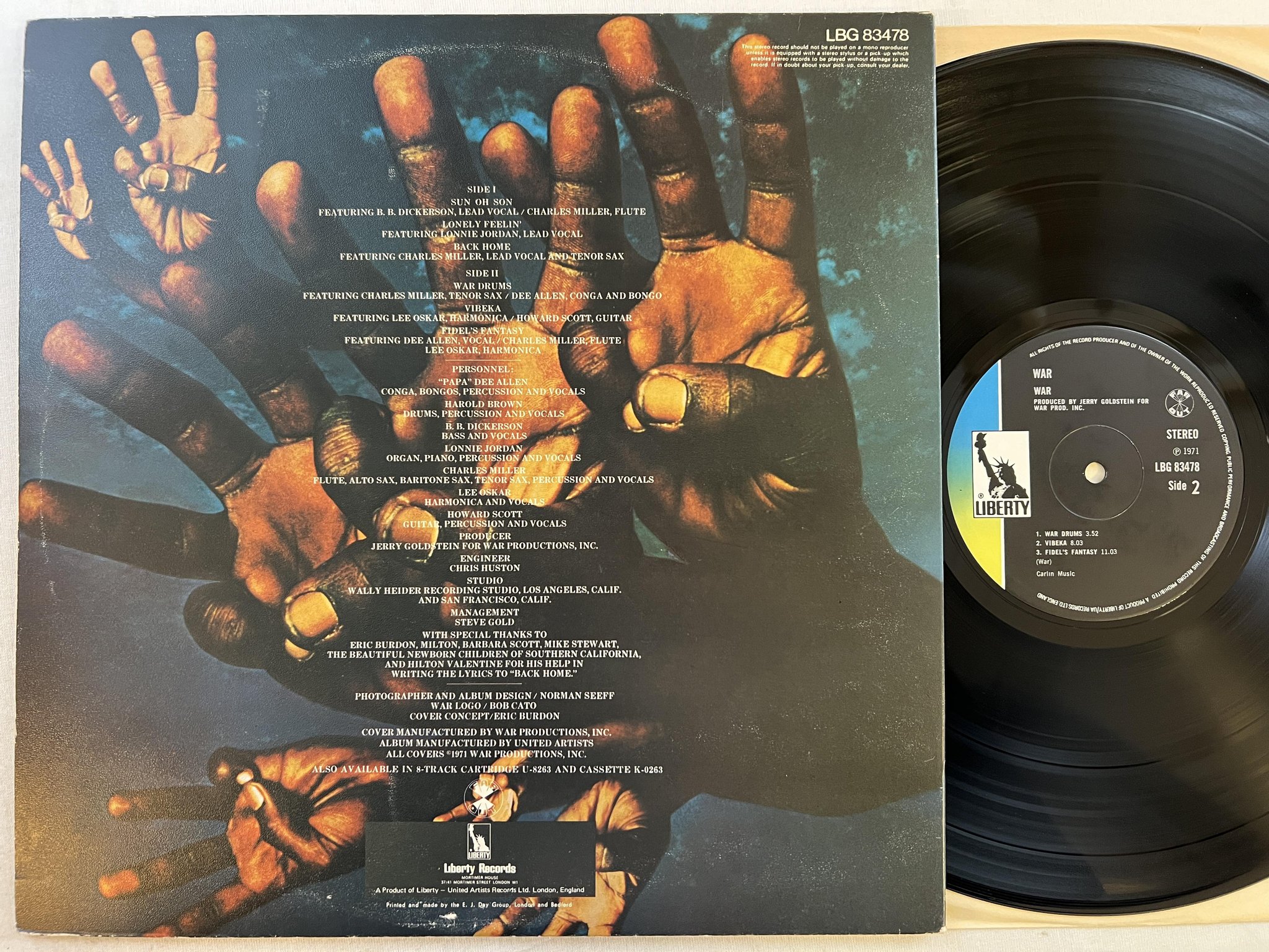 Omslagsbild för skivan WAR s/t LP -71 UK LIBERTY LBG 83478
