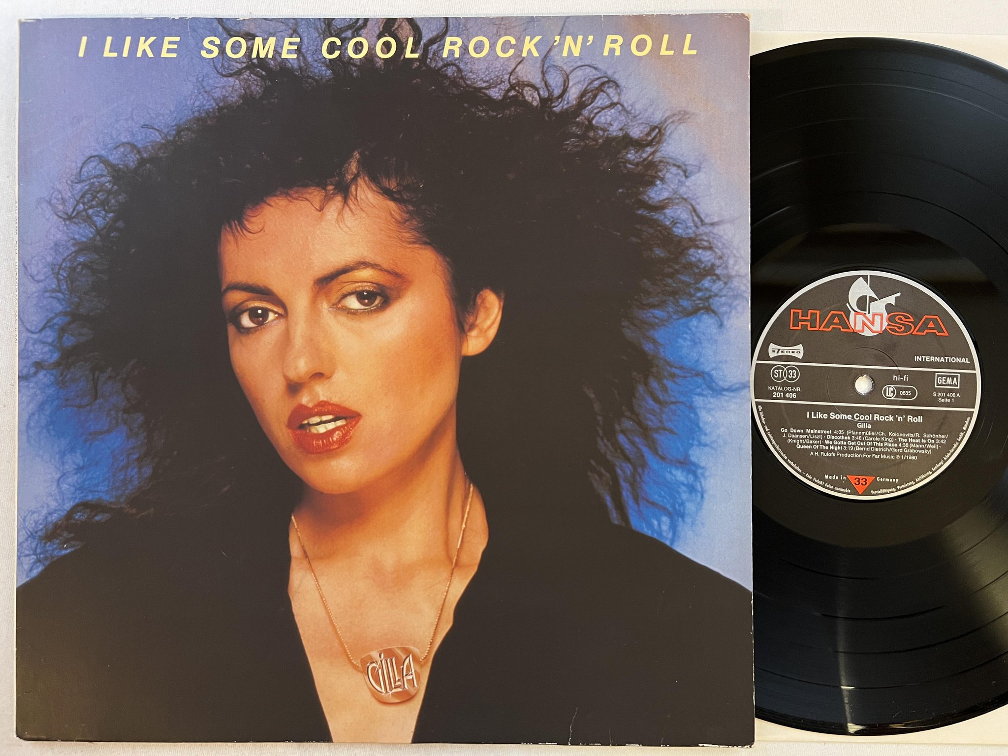 Omslagsbild för skivan GILLA I like some cool rock n roll LP -80 Ger HANSA 201 406 * EARLY EURO DISCO *