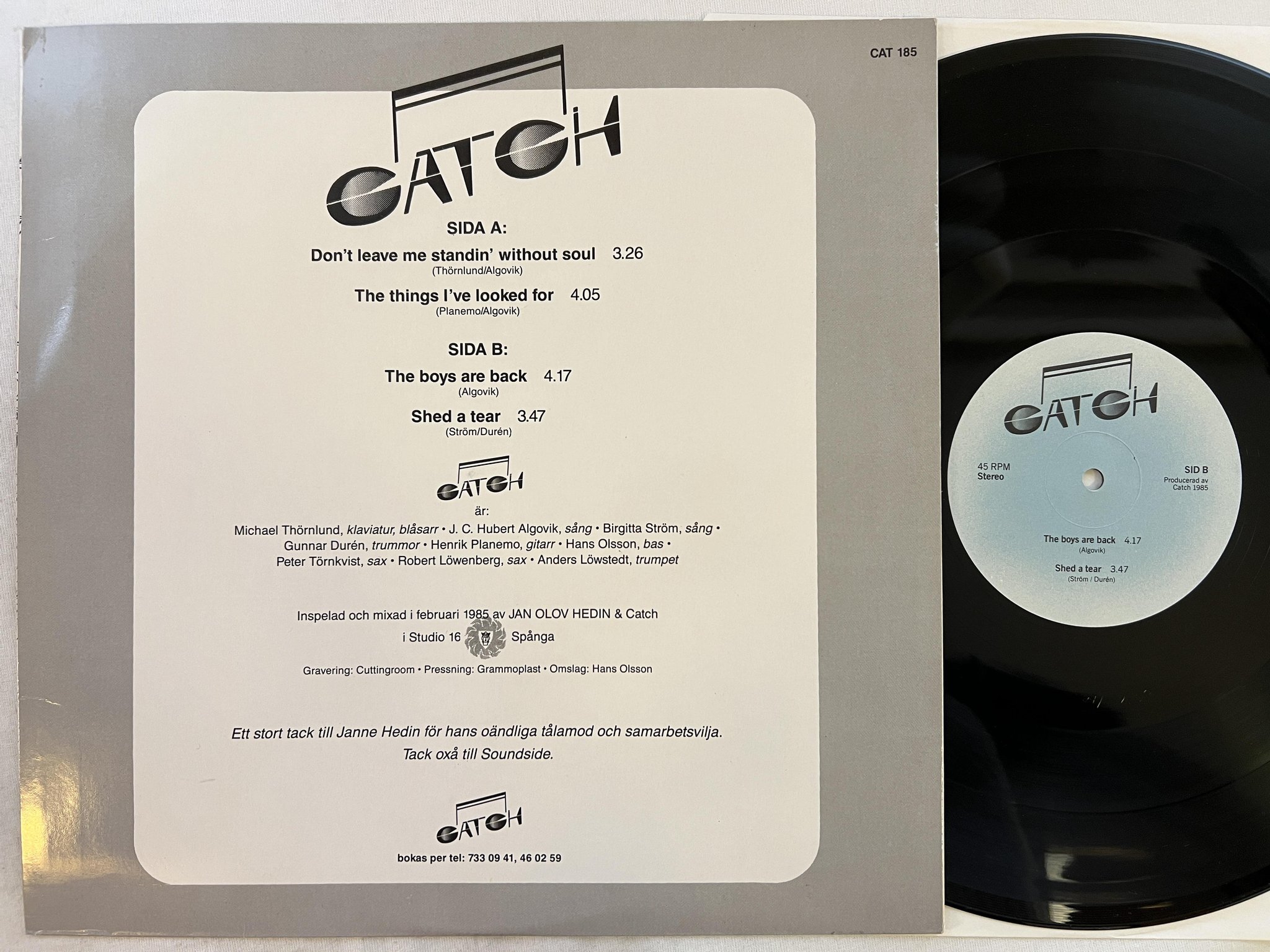 Omslagsbild för skivan CATCH s/t 12"EP -85 private swedish modern soul & AOR ** RARE **