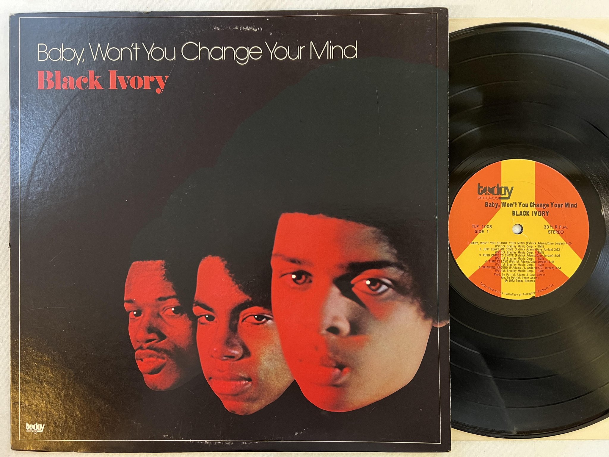 Omslagsbild för skivan BLACK IVORY baby, won't you change your mind LP -72 US TODAY TLP-1008