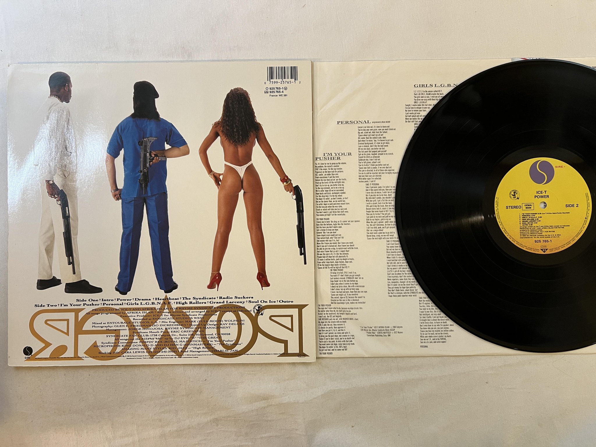 Omslagsbild för skivan ICE T power LP -88 Ger SIRE 925 765-1