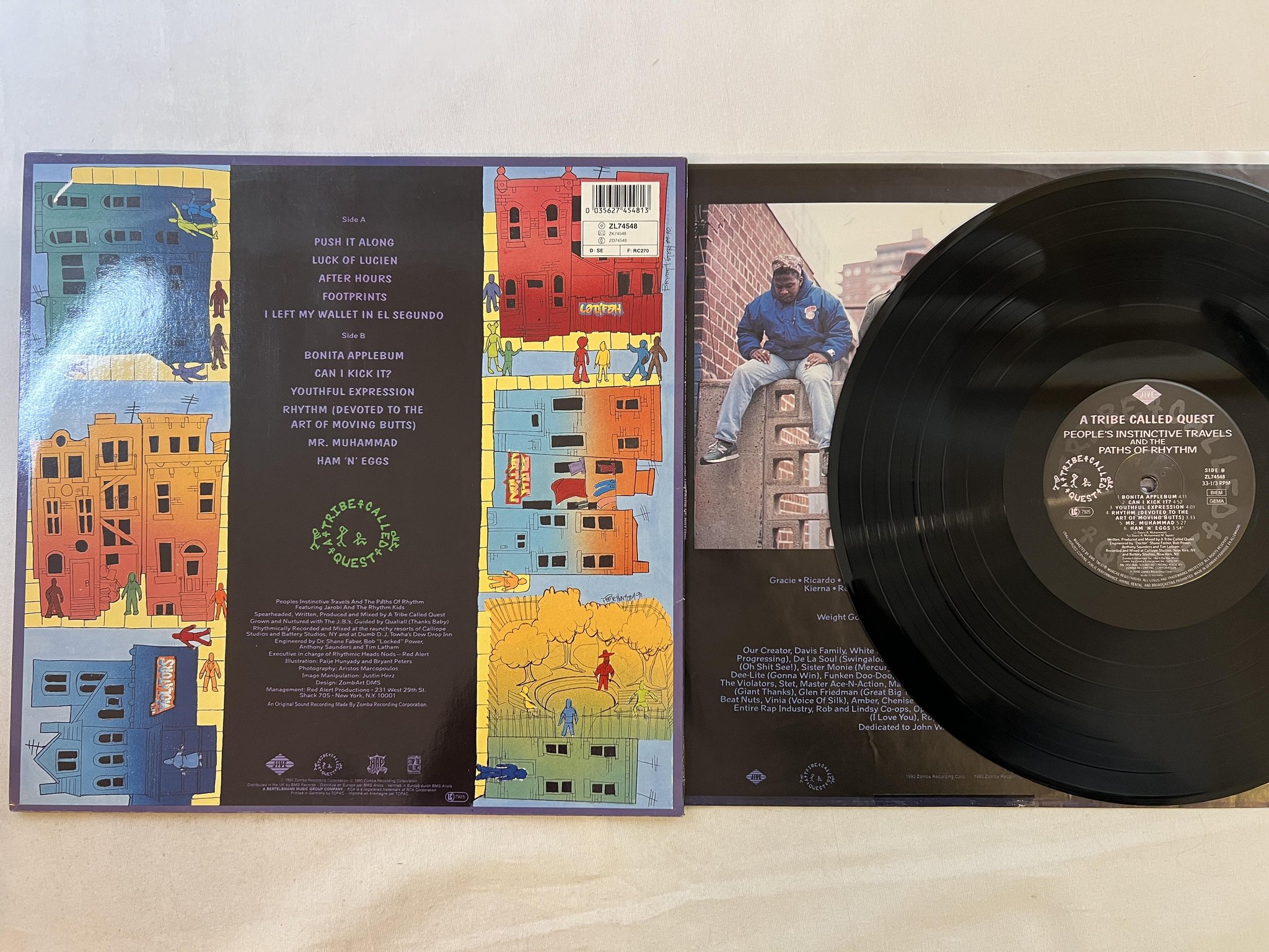 Omslagsbild för skivan A TRIBE CALLED QUEST people's instinctive travels... LP -90 Ger JIVE ZL74548