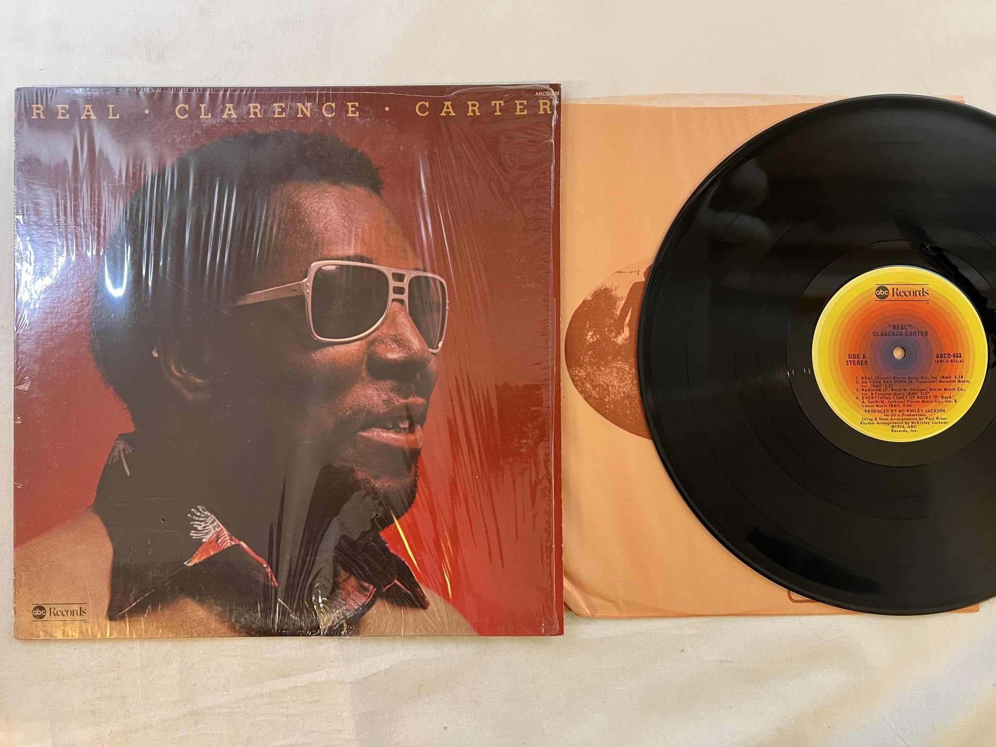 Omslagsbild för skivan CLARENCE CARTER real LP -74 US ABC ABCD 833