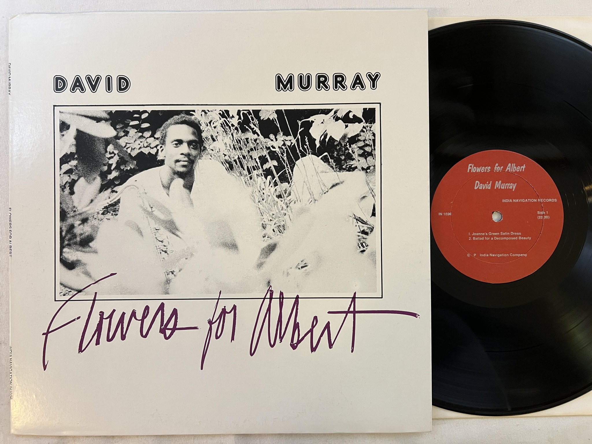 Omslagsbild för skivan DAVID MURRAY flowers for Albert LP -76 US INDIA NAVIGATION IN 1025