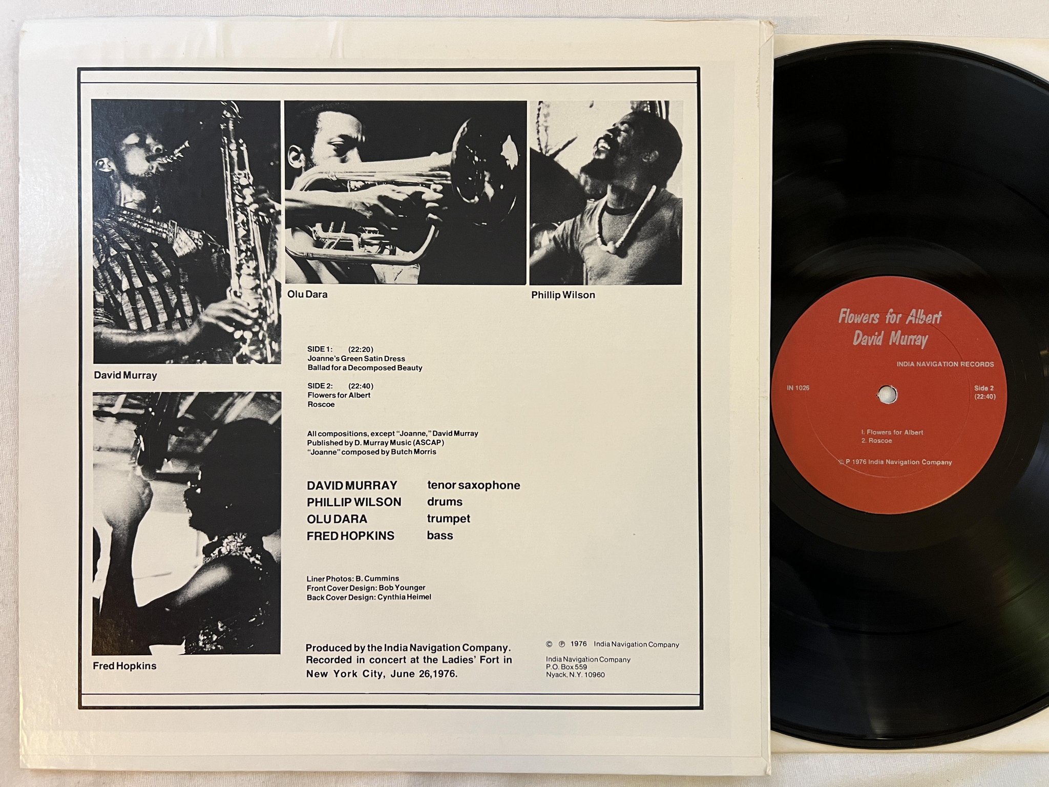 Omslagsbild för skivan DAVID MURRAY flowers for Albert LP -76 US INDIA NAVIGATION IN 1025