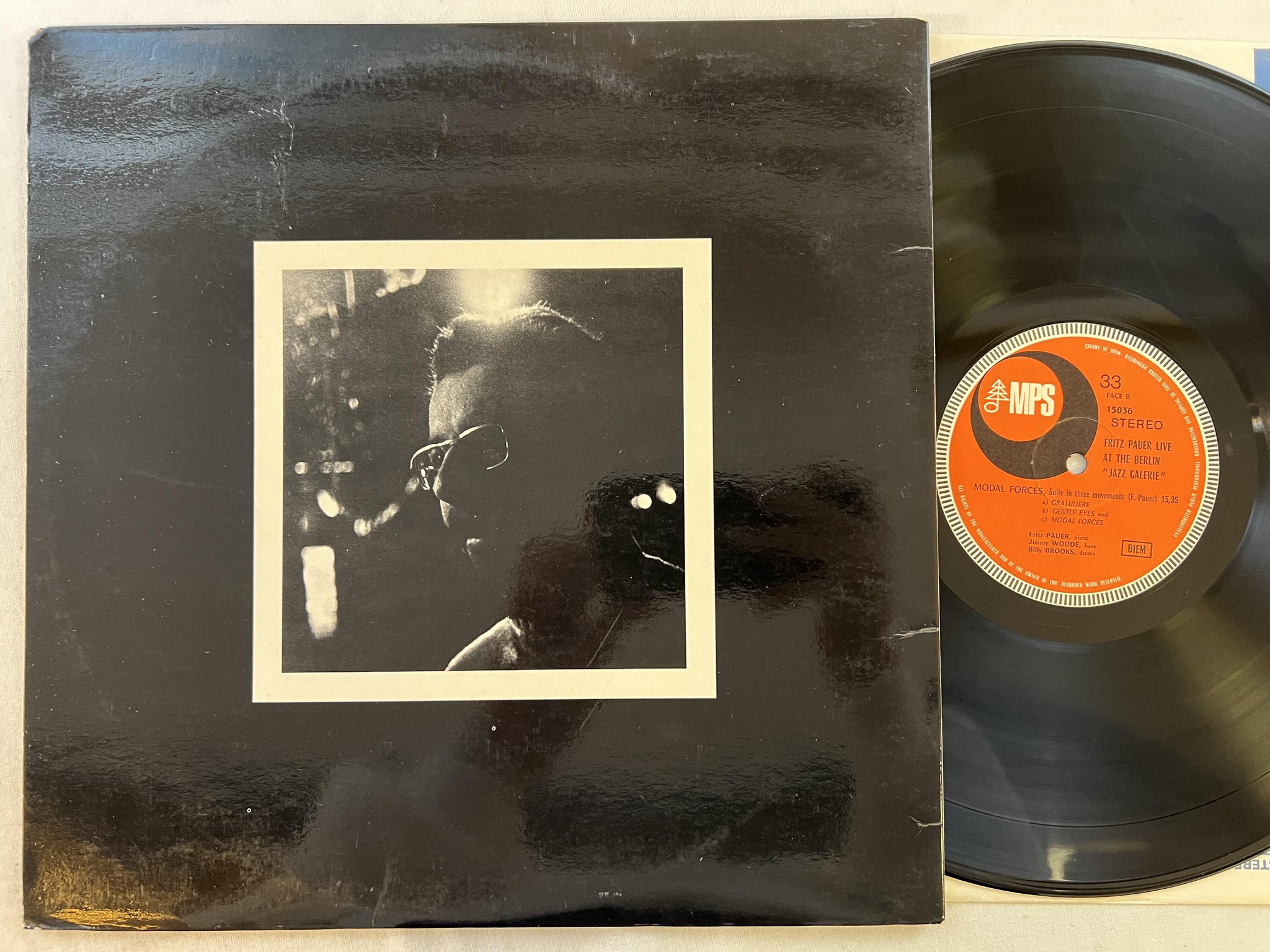Omslagsbild för skivan FRITZ PAUER live at the Berlin Jazz Galerie LP Fra MPS 15036