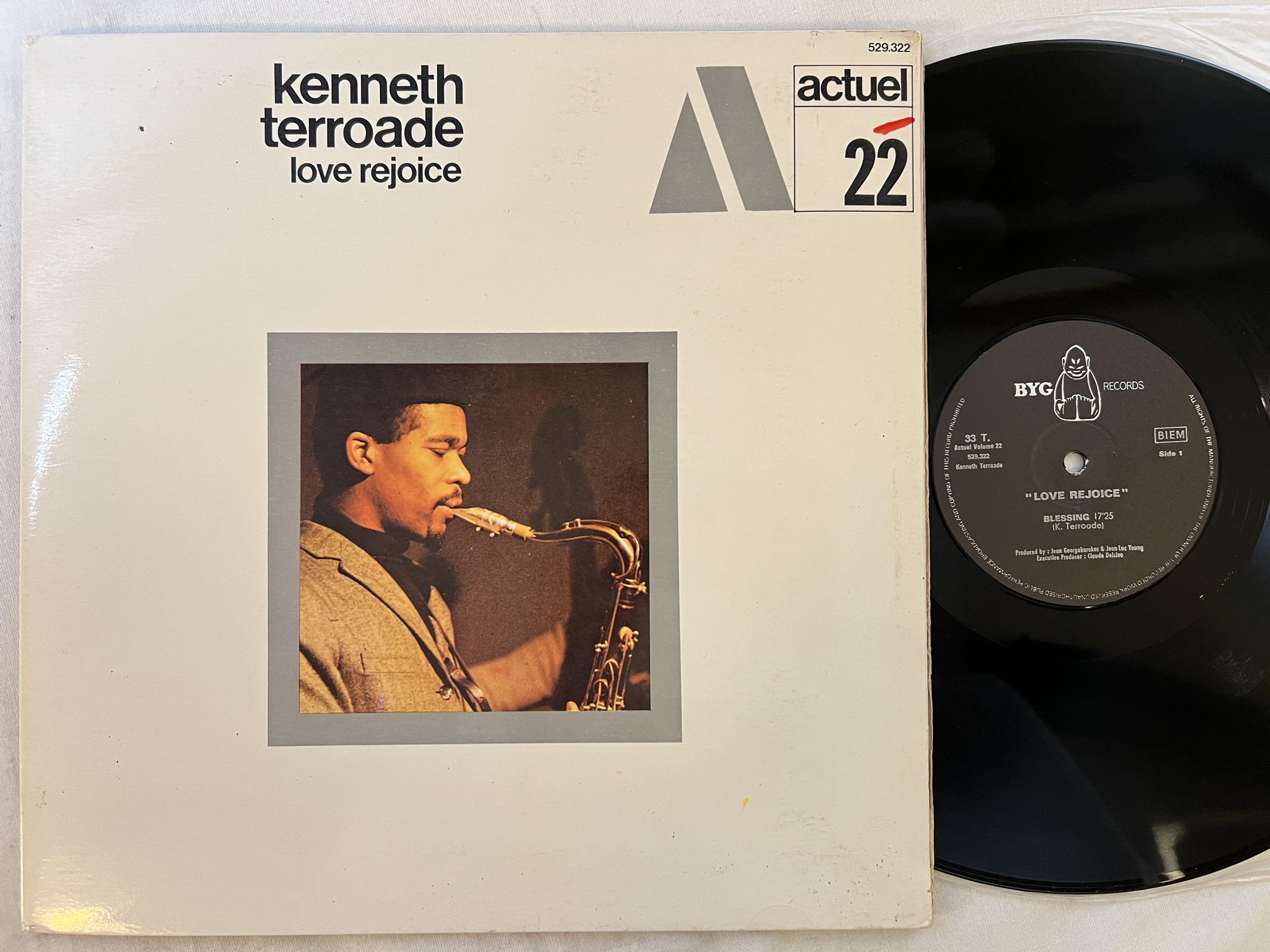 Omslagsbild för skivan KENNETH TERROADE love rejoice LP -69 Fra BYG 529.322 ** free jazz **