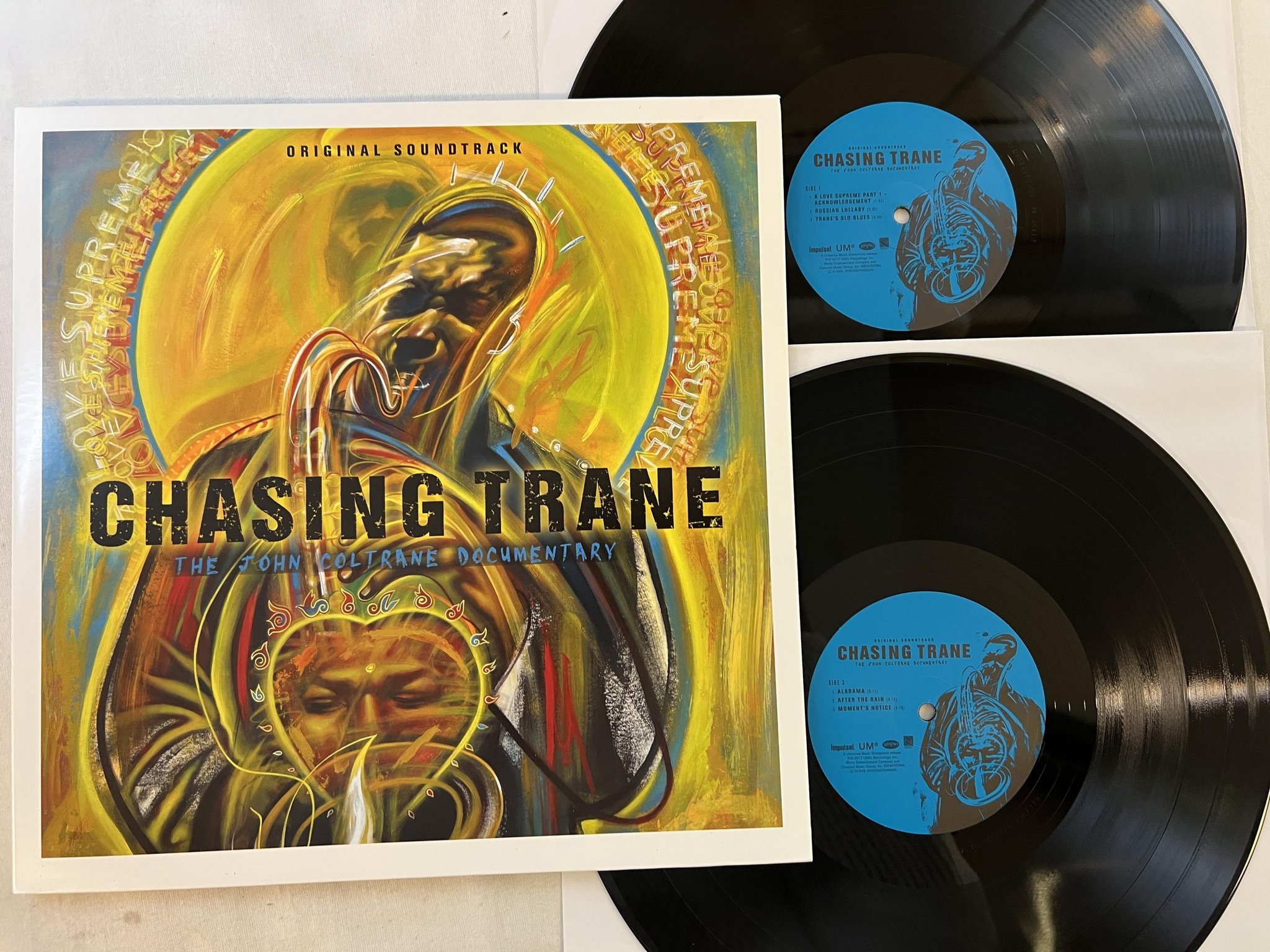 Omslagsbild för skivan JOHN COLTRANE Chasing Trane - The John Coltrane Documentary 2xLP 2018 IMPULSE
