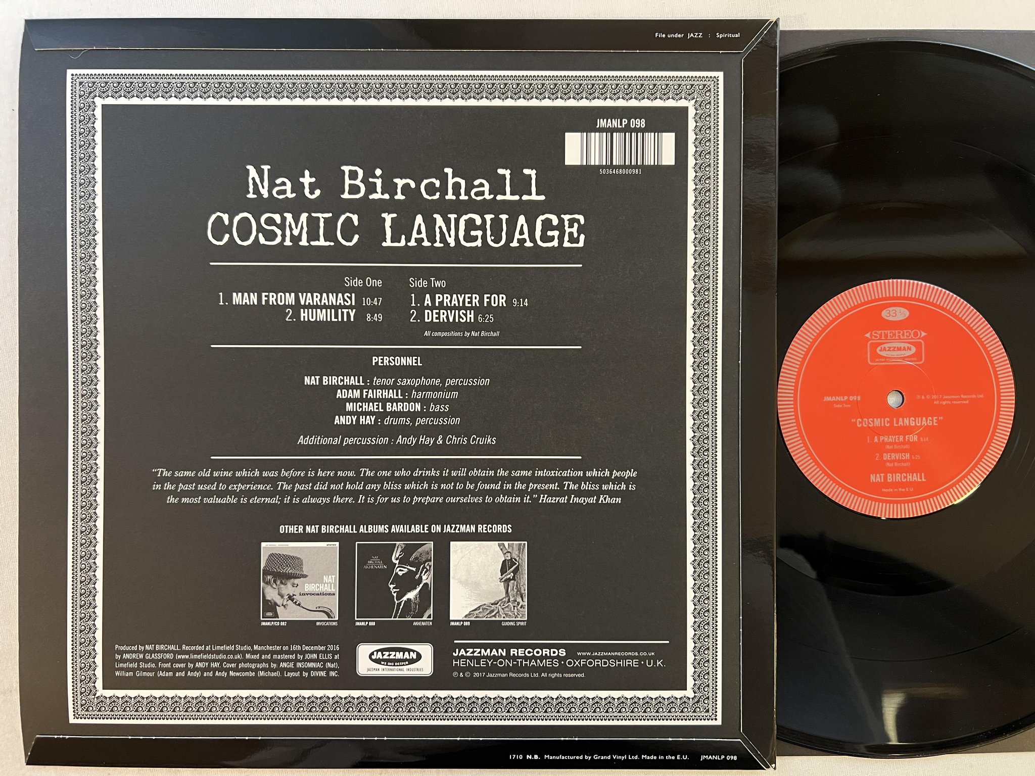 Omslagsbild för skivan NAT BIRCHALL Cosmic Language LP 2018 jazzman jmanlp 098