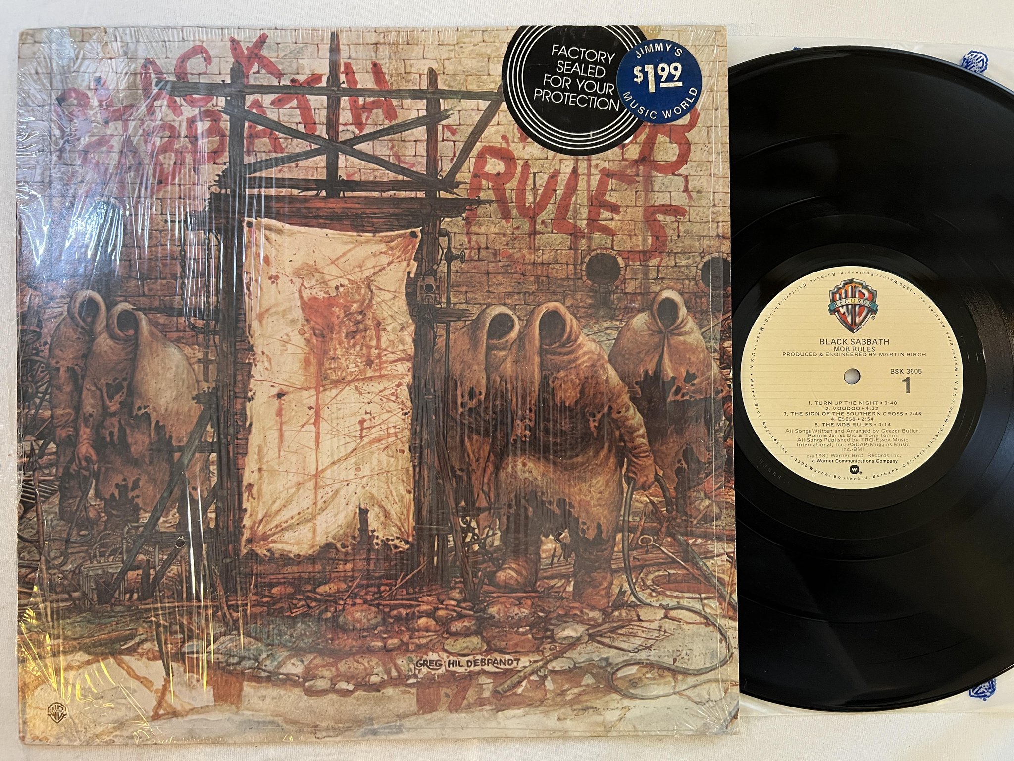 Omslagsbild för skivan BLACK SABBATH mob rules LP -81 US WARNER BSK 3605