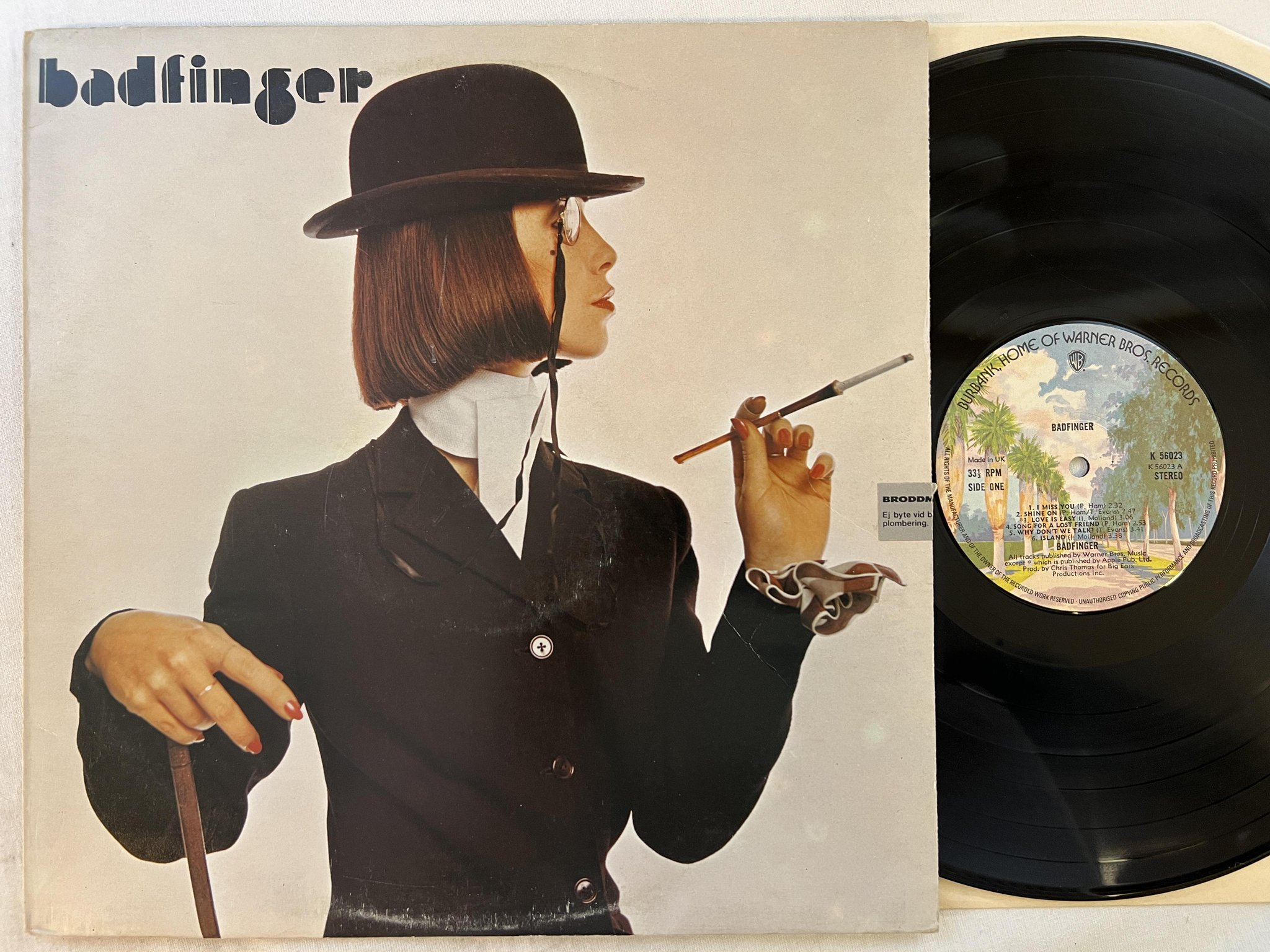 Omslagsbild för skivan BADFINGER s/t LP -74 UK WARNER BROS K 56023