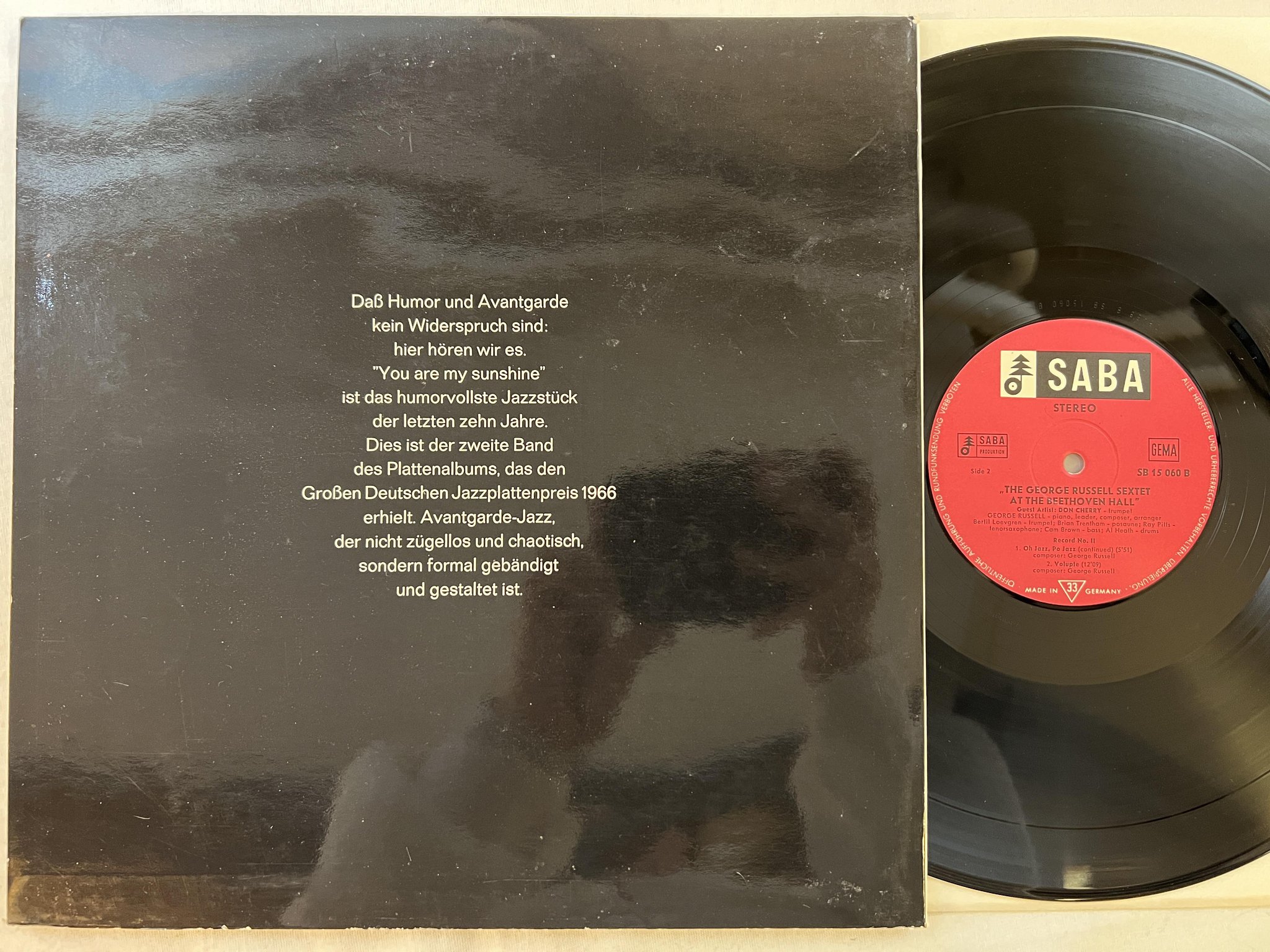 Omslagsbild för skivan THE GEORGE RUSSELL SEXTET at the Beethoven Hall LP Ger SABA SB 15 060