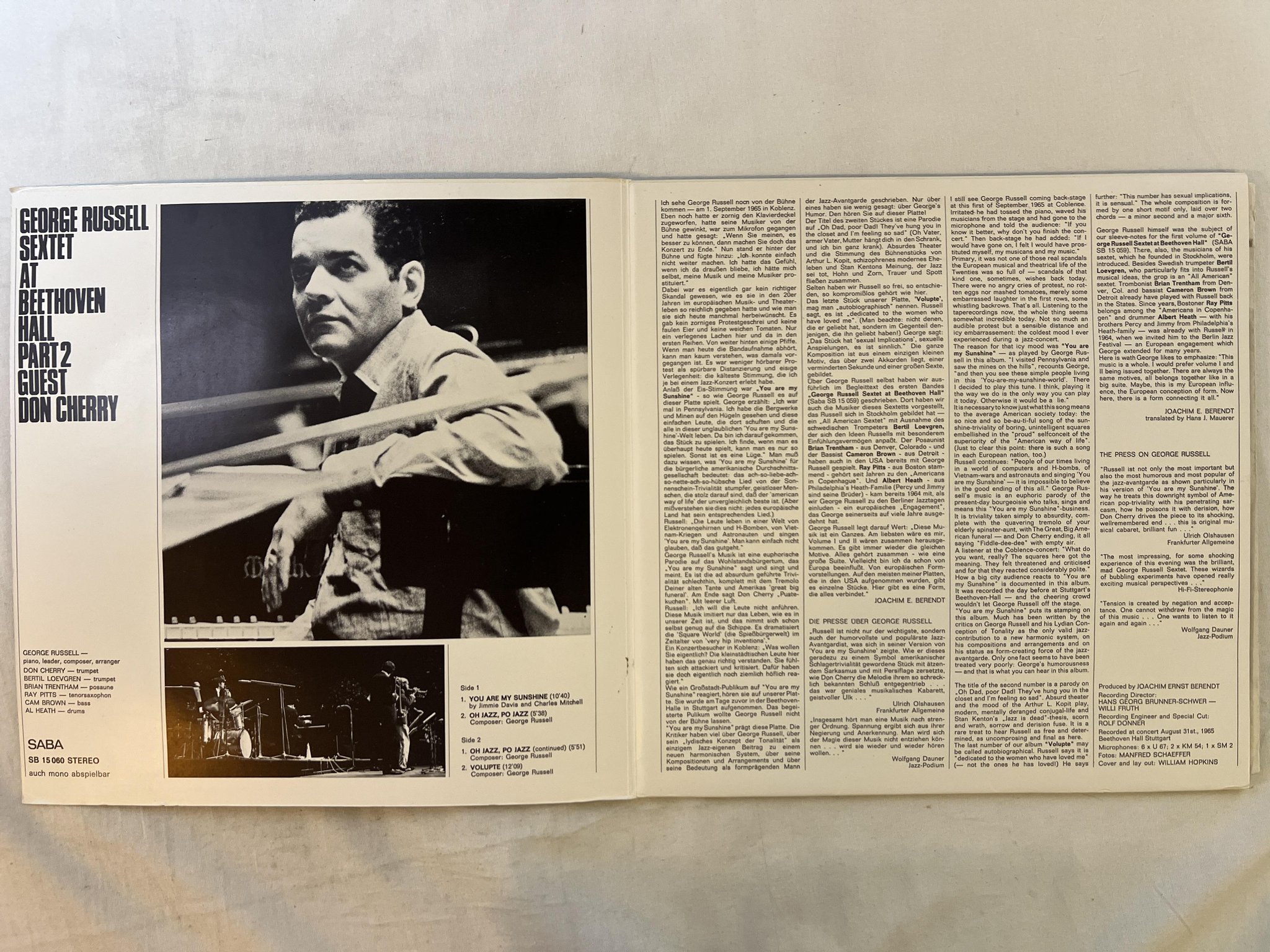 Omslagsbild för skivan THE GEORGE RUSSELL SEXTET at the Beethoven Hall LP Ger SABA SB 15 060