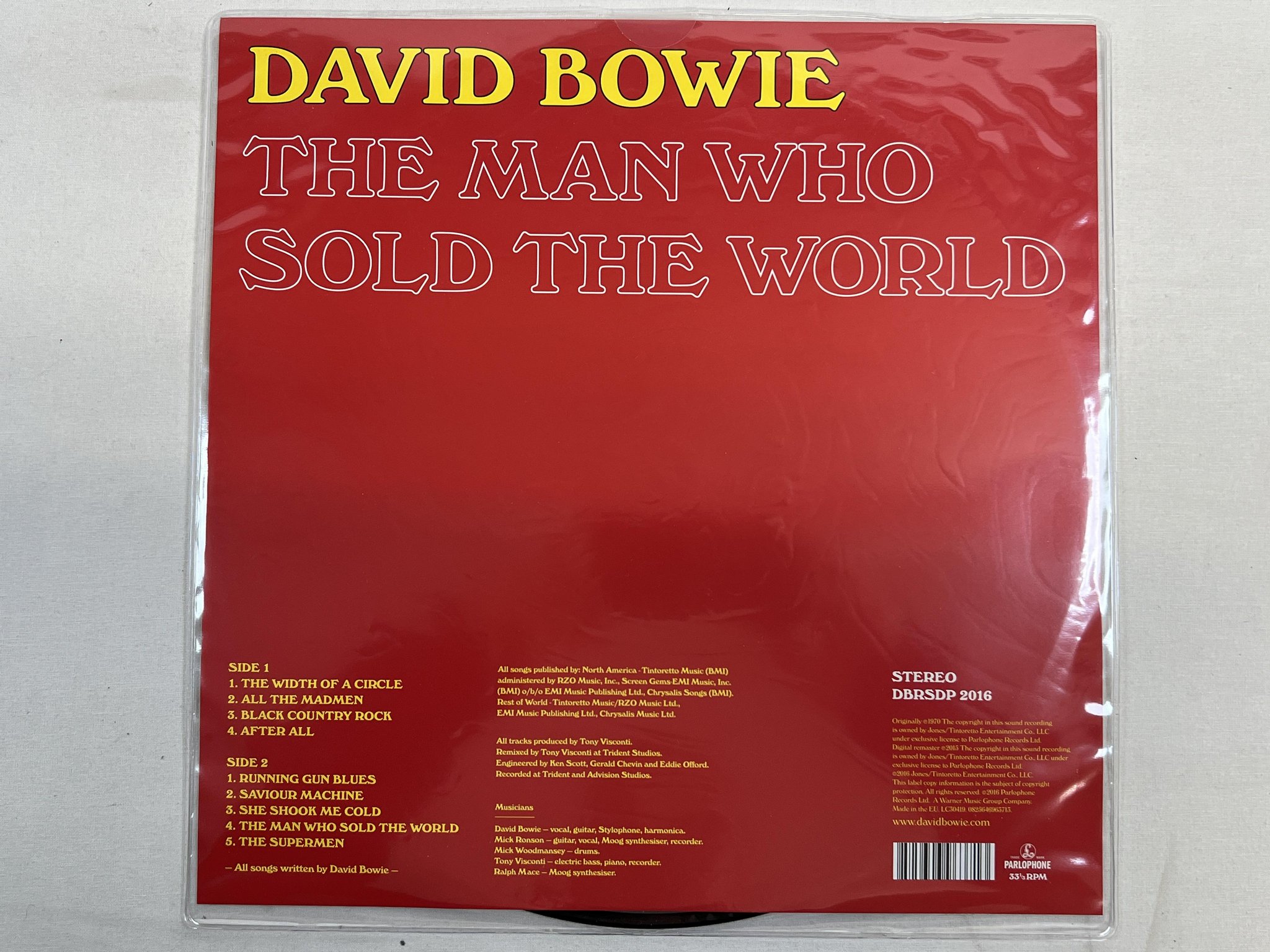 Omslagsbild för skivan DAVID BOWIE The Man Who Sold The World LP picture disc 2016 RSD