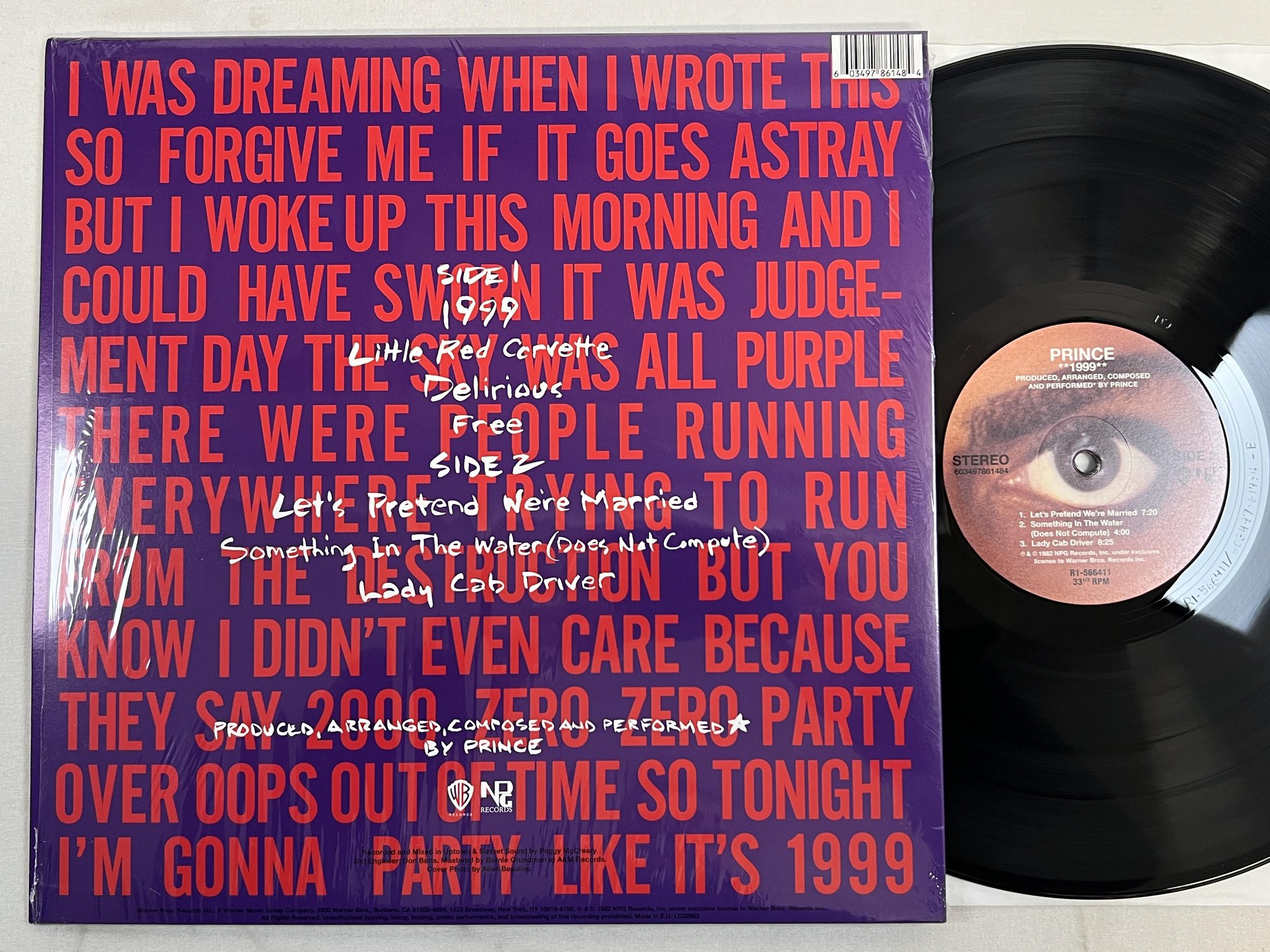 Omslagsbild för skivan PRINCE 1999 LP 2018 warner bros 603497861484 *** RSD ***