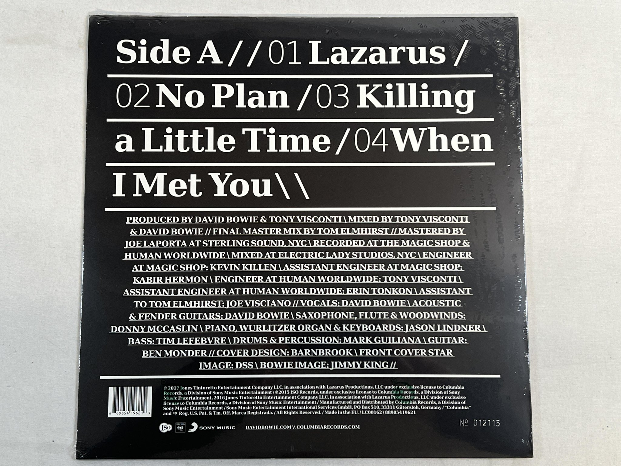 Omslagsbild för skivan DAVID BOWIE No Plan EP 12"EP 2017 COLUMBIA 88985419621 clear SEALED RSD #012115