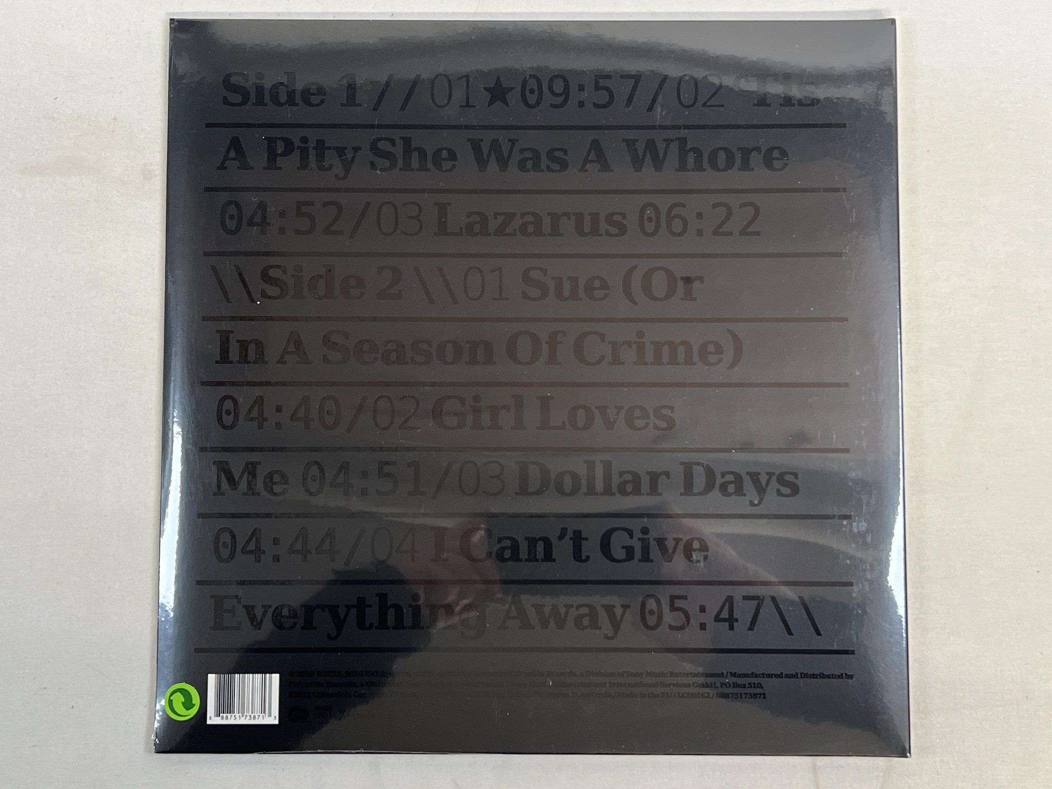 Omslagsbild för skivan DAVID BOWIE ? (Blackstar) LP 2016 COLUMBIA 88875173871 180gram ** SEALED **