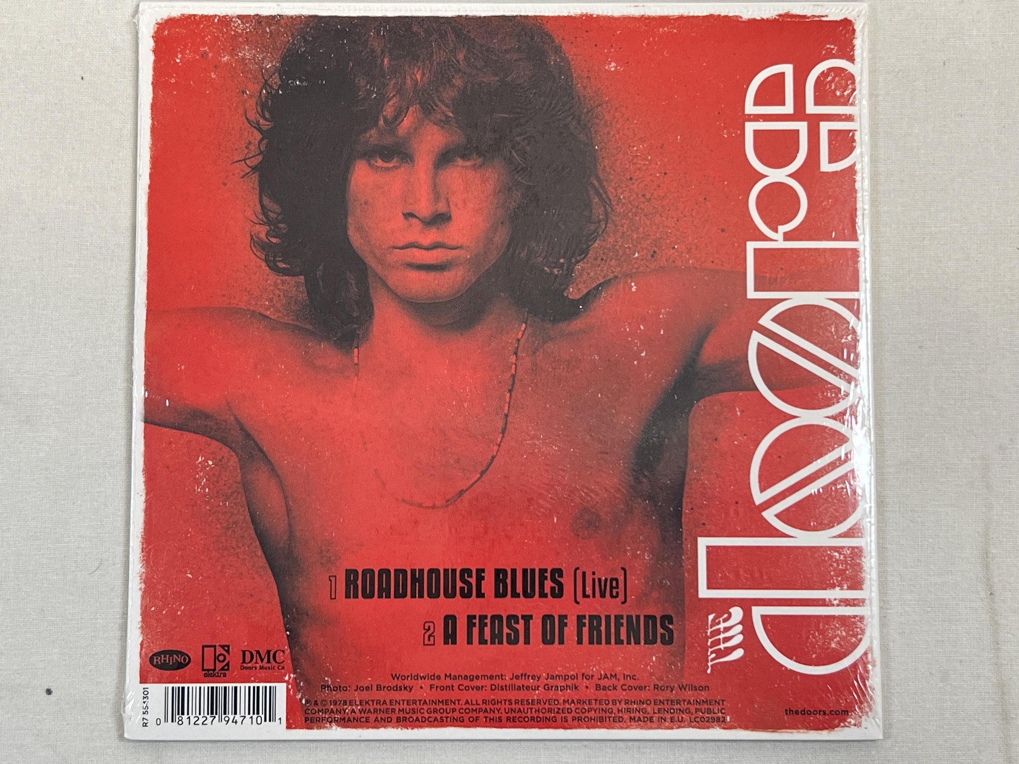 Omslagsbild för skivan THE DOORS roadhouse blues 7"single 2016 RHINO 081227947101 RSD * SEALED *