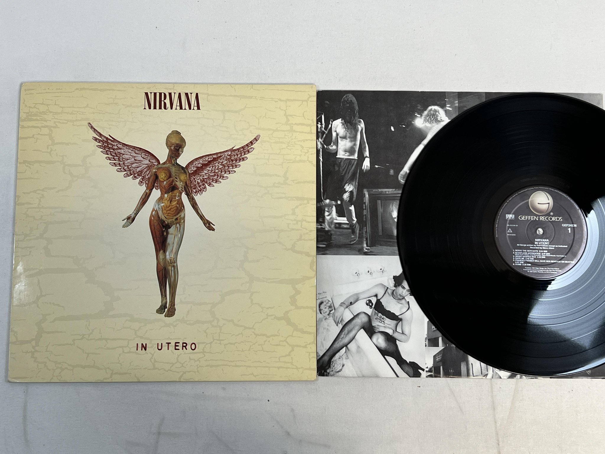 Omslagsbild för skivan NIRVANA In Utero LP -93 GEFFEN GEF 24536 *** GRUNGE ***