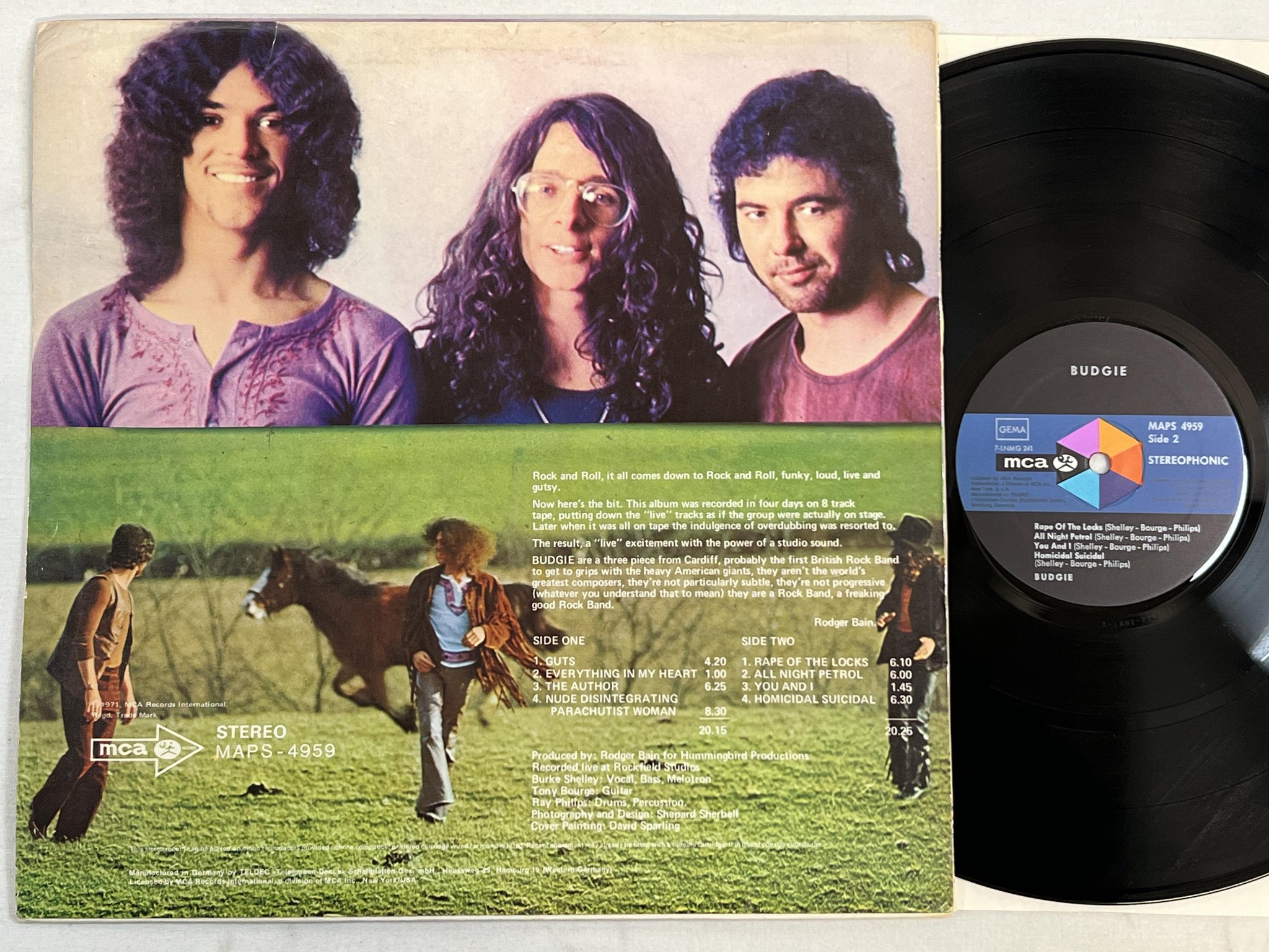 Omslagsbild för skivan BUDGIE s/t LP -71 Ger MCA MAPS 4959 *** A GREAT ALBUM ***