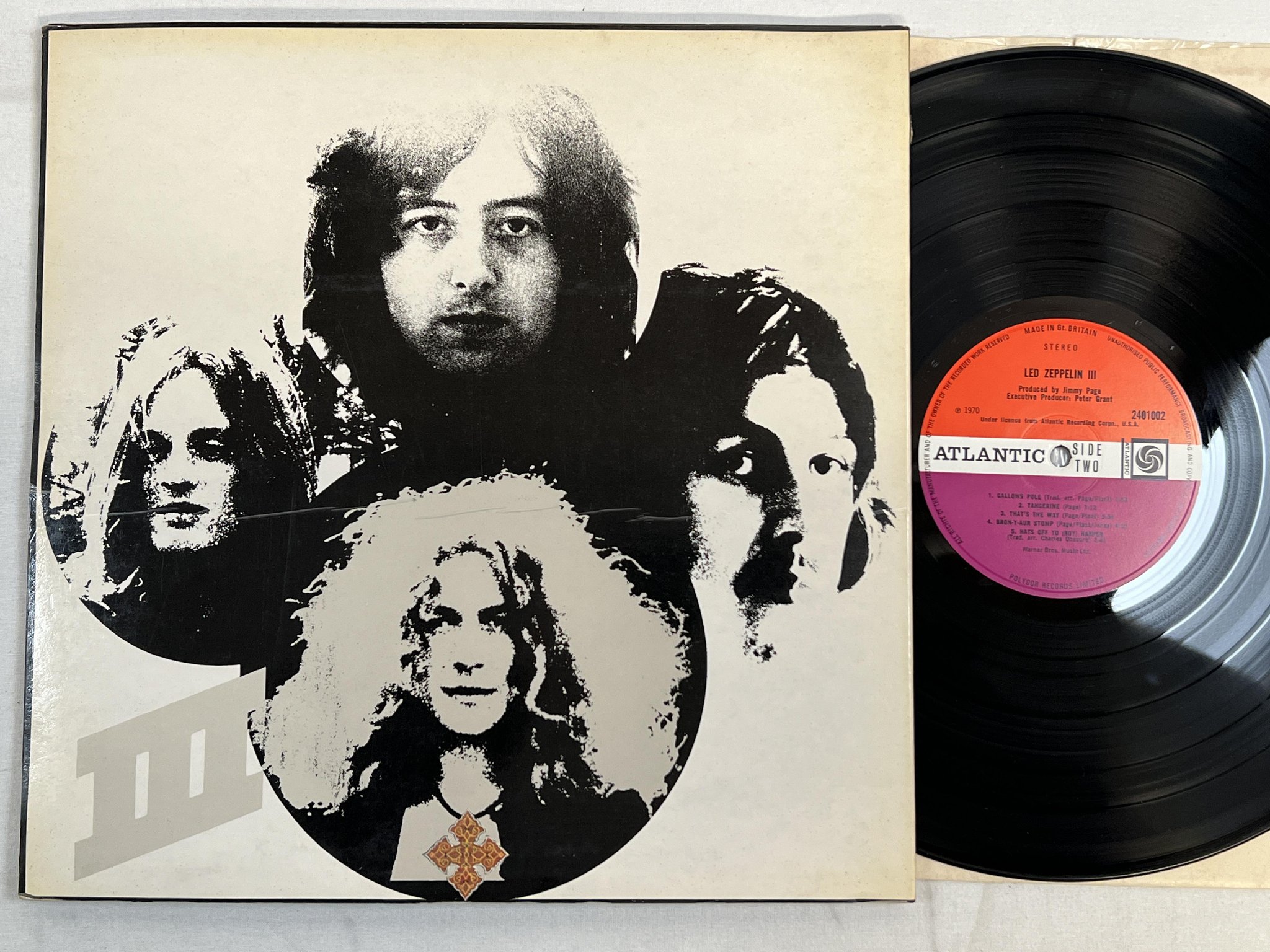 Omslagsbild för skivan LED ZEPPELIN III LP -70 UK 1st press ATLANTIC red/plum 2401002 ** RARE **