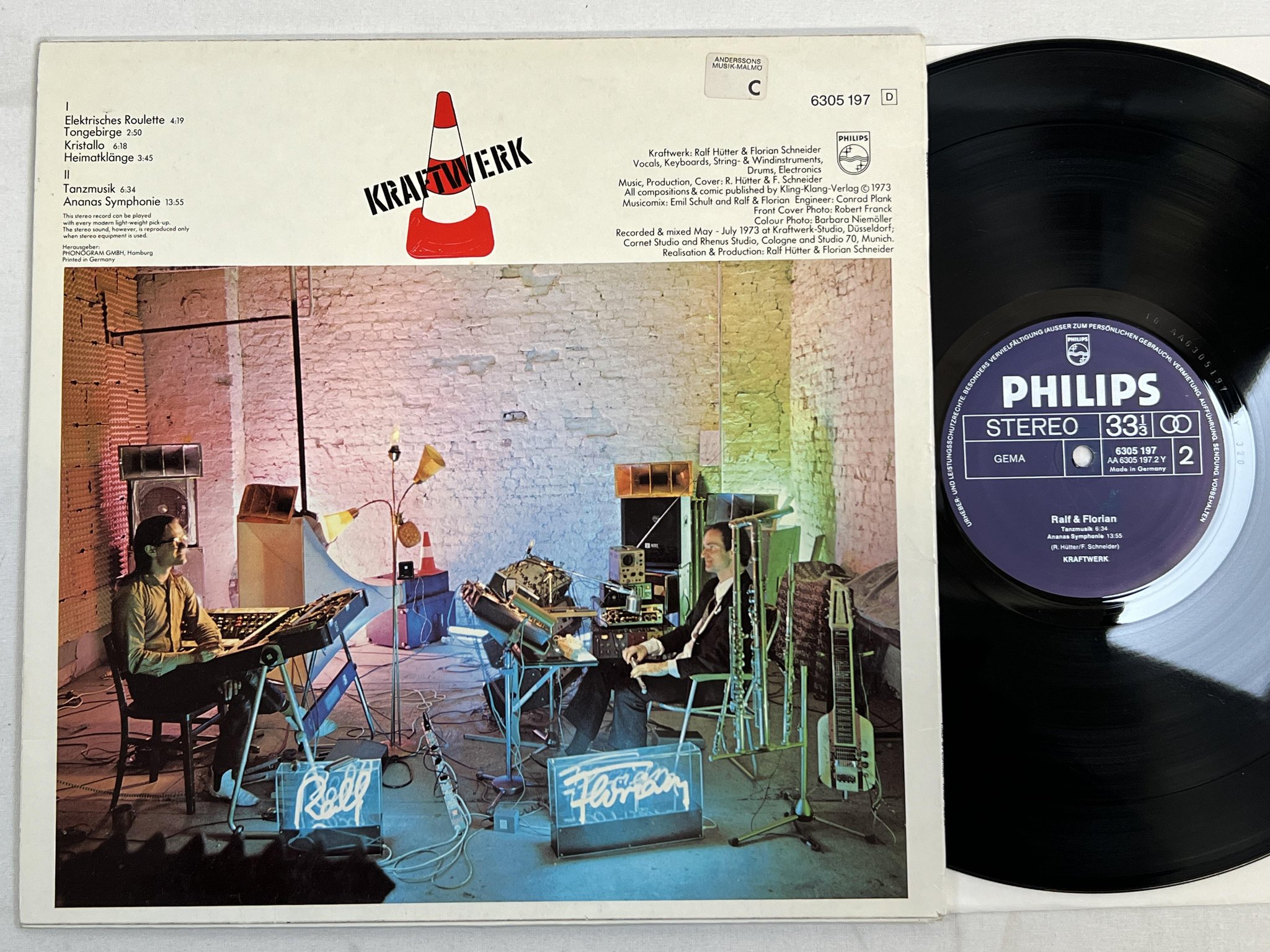 Omslagsbild för skivan KRAFTWERK Ralf & Florian LP -73 Ger PHILIPS 6305 197 ** MEGA RARE POSTER **