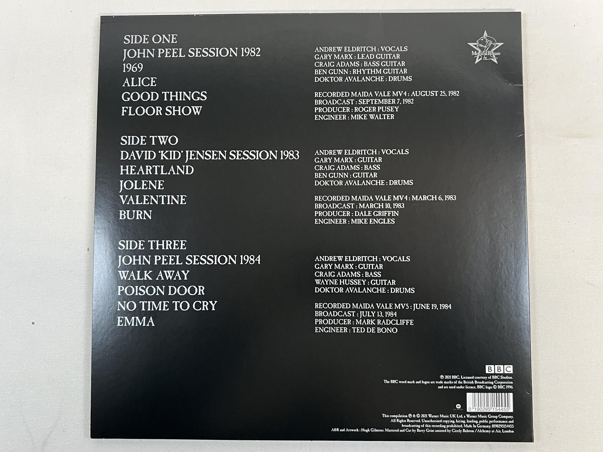 Omslagsbild för skivan THE SISTERS OF MERCY BBC Sessions 1982-1984 2xLP 2021 RSD *** RARE ***