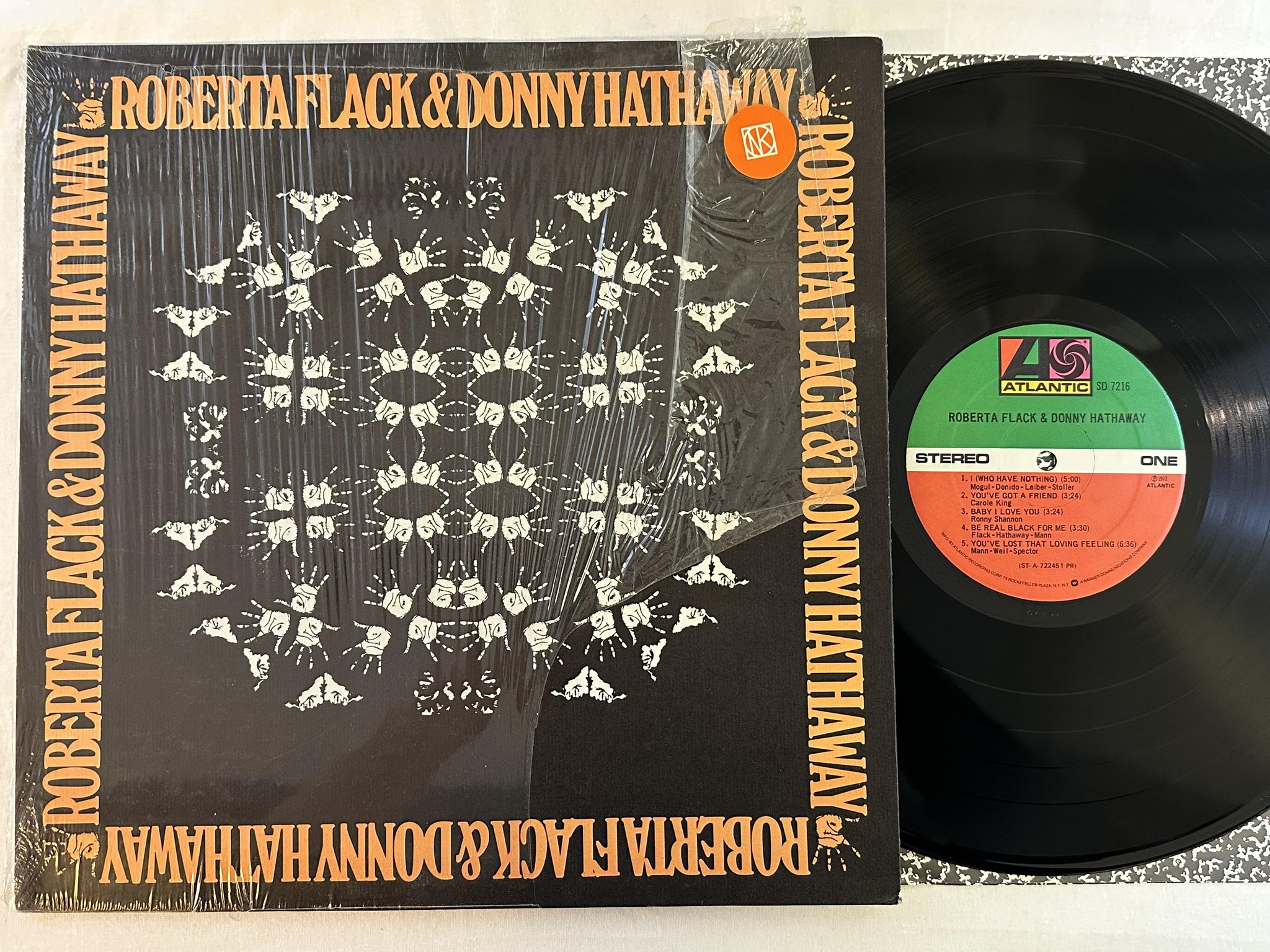 Omslagsbild för skivan ROBERTA FLACK & DONNY HATHAWAY s/t LP -72 US ATLANTIC SD 7216
