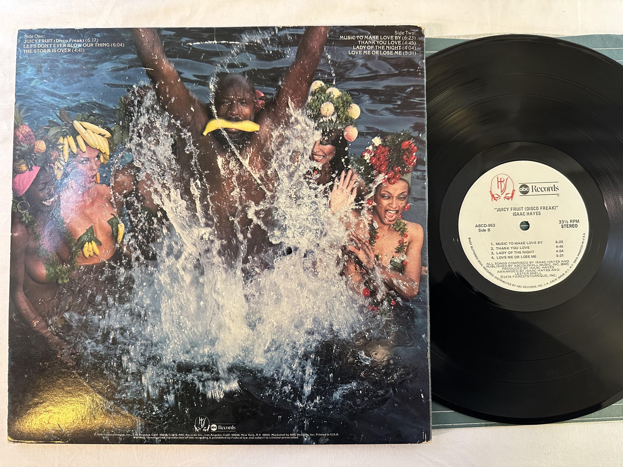 Omslagsbild för skivan ISAAC HAYES Juicy Fruit (Disco Freak) LP -76 US ABC ABCD-953