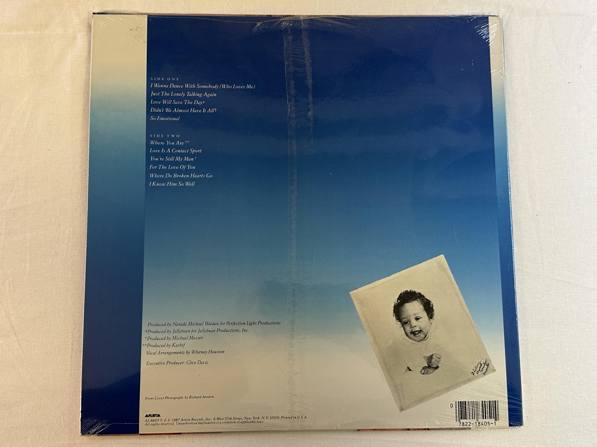 Omslagsbild för skivan WHITNEY HOUSTON Whitney LP -87 US ARISTA AL-8405 ** still sealed ** WOW ! ! !