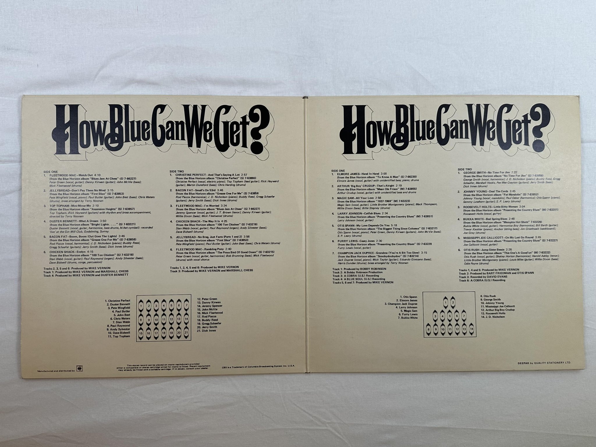 Omslagsbild för skivan V/A how blue can we get 2xLP -70 UK BLUE HORIZON PR 45/46 ** w/ booklet **