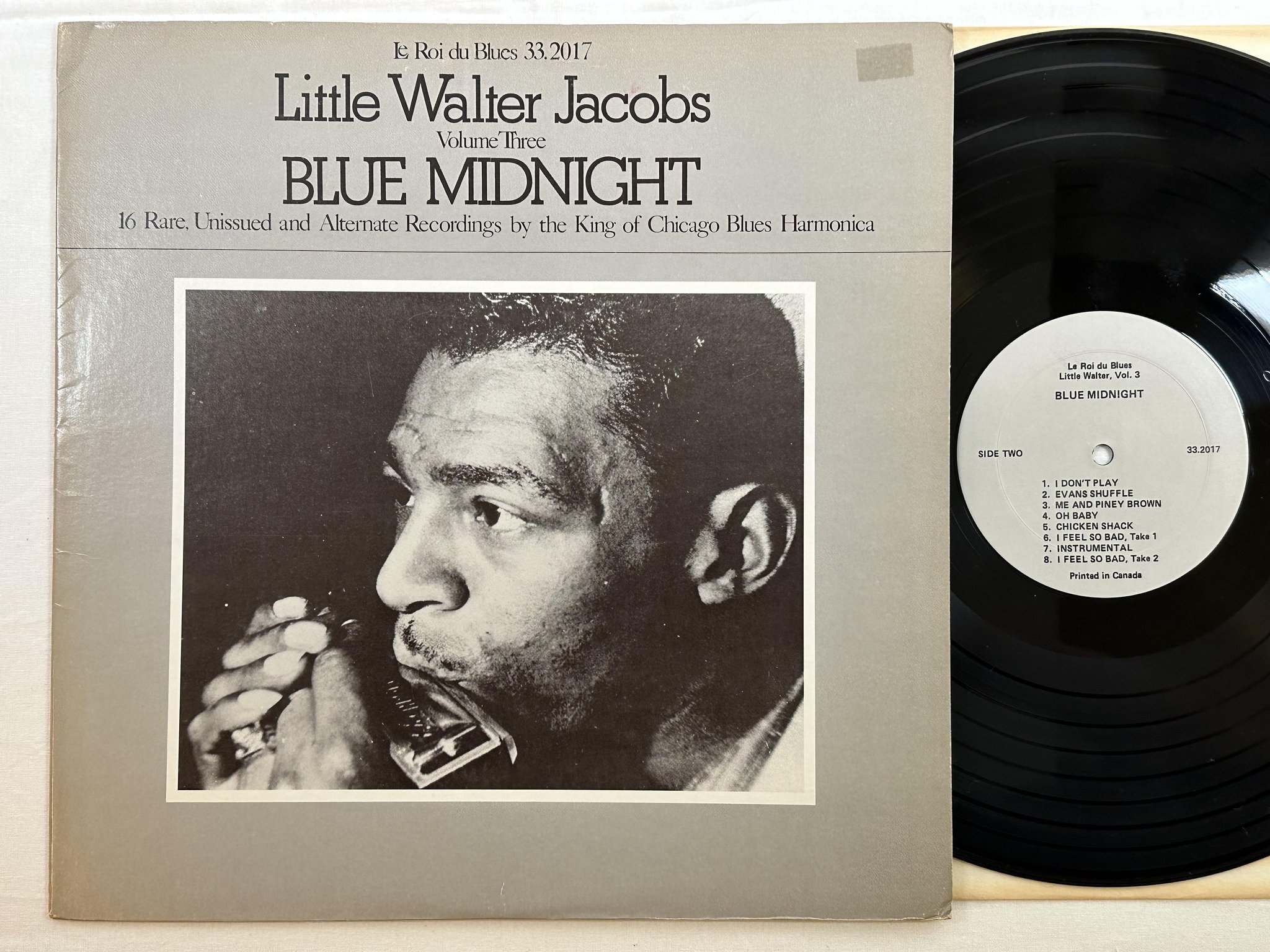 Omslagsbild för skivan LITTLE WALTER JACOBS Blue Midnight - Volume 3 LP -78 LE ROI DU BLUES 33.2017