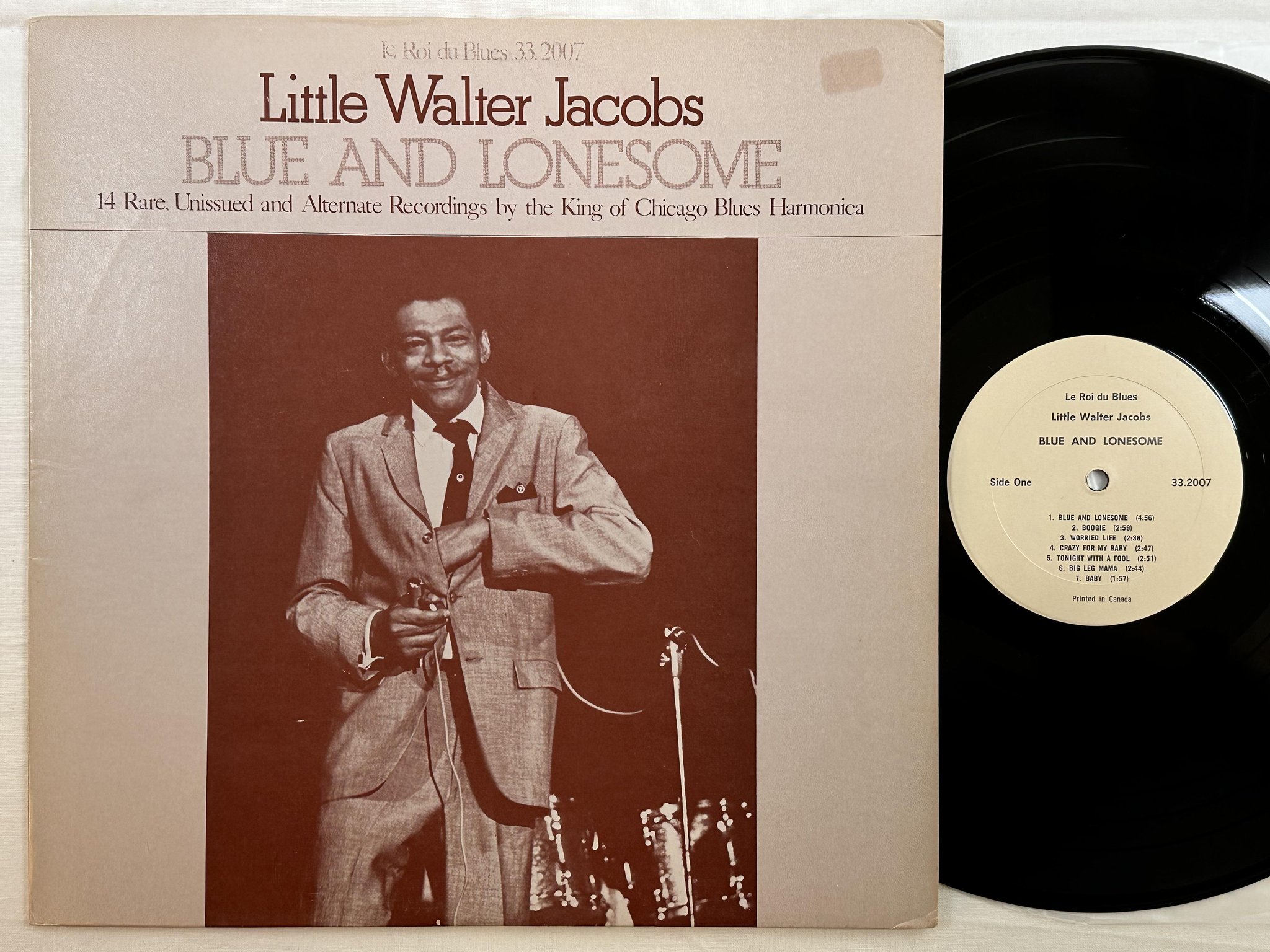 Omslagsbild för skivan LITTLE WALTER JACOBS Blue And Lonesome LP -78 LE ROI DU BLUES 33.2007