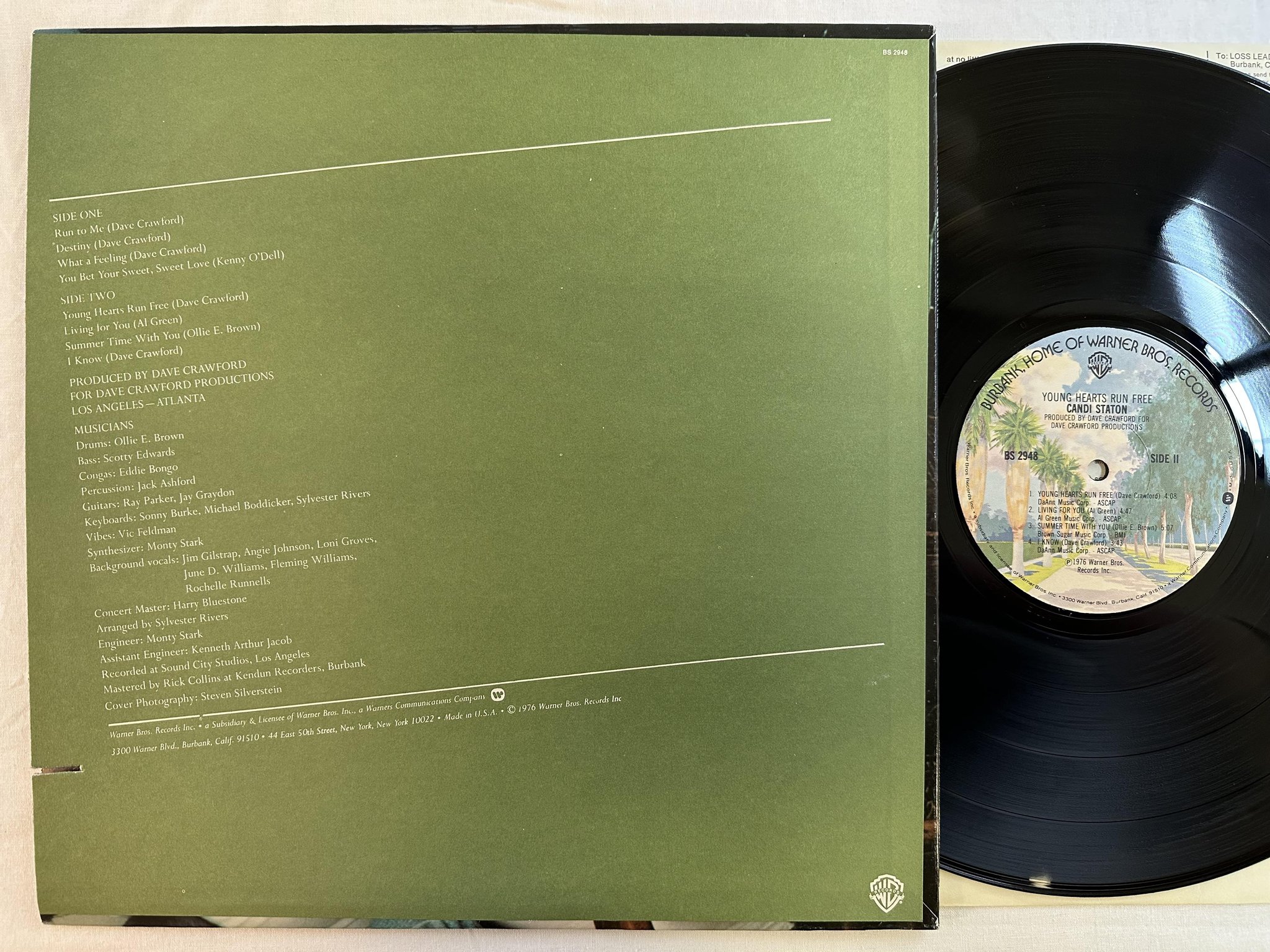 Omslagsbild för skivan CANDI STATON young hearts run free LP -76 US WARNER BS 2948