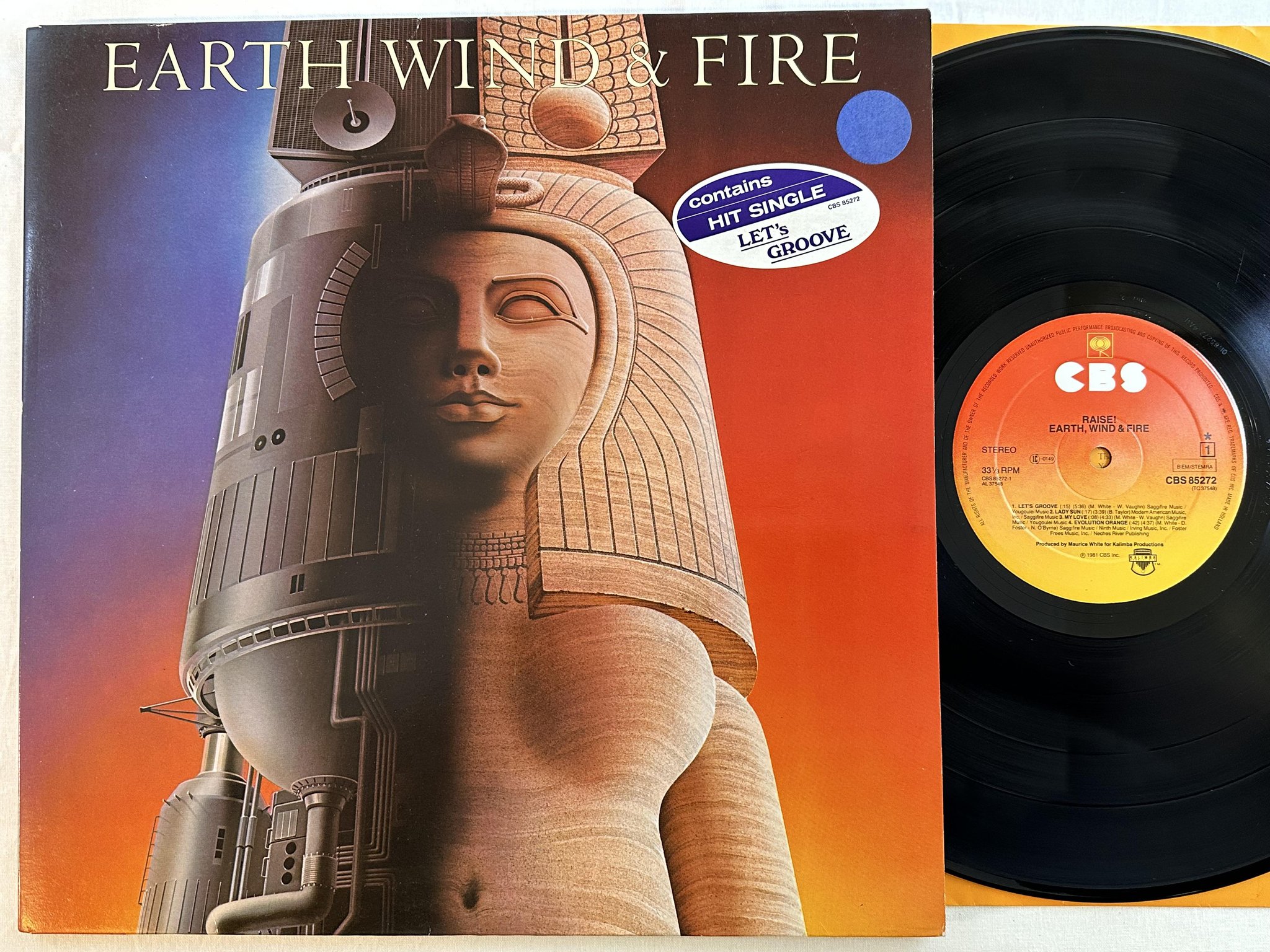Omslagsbild för skivan EARTH WIND & FIRE raise! LP -81 Hol CBS 85272 ** Let's Groove **