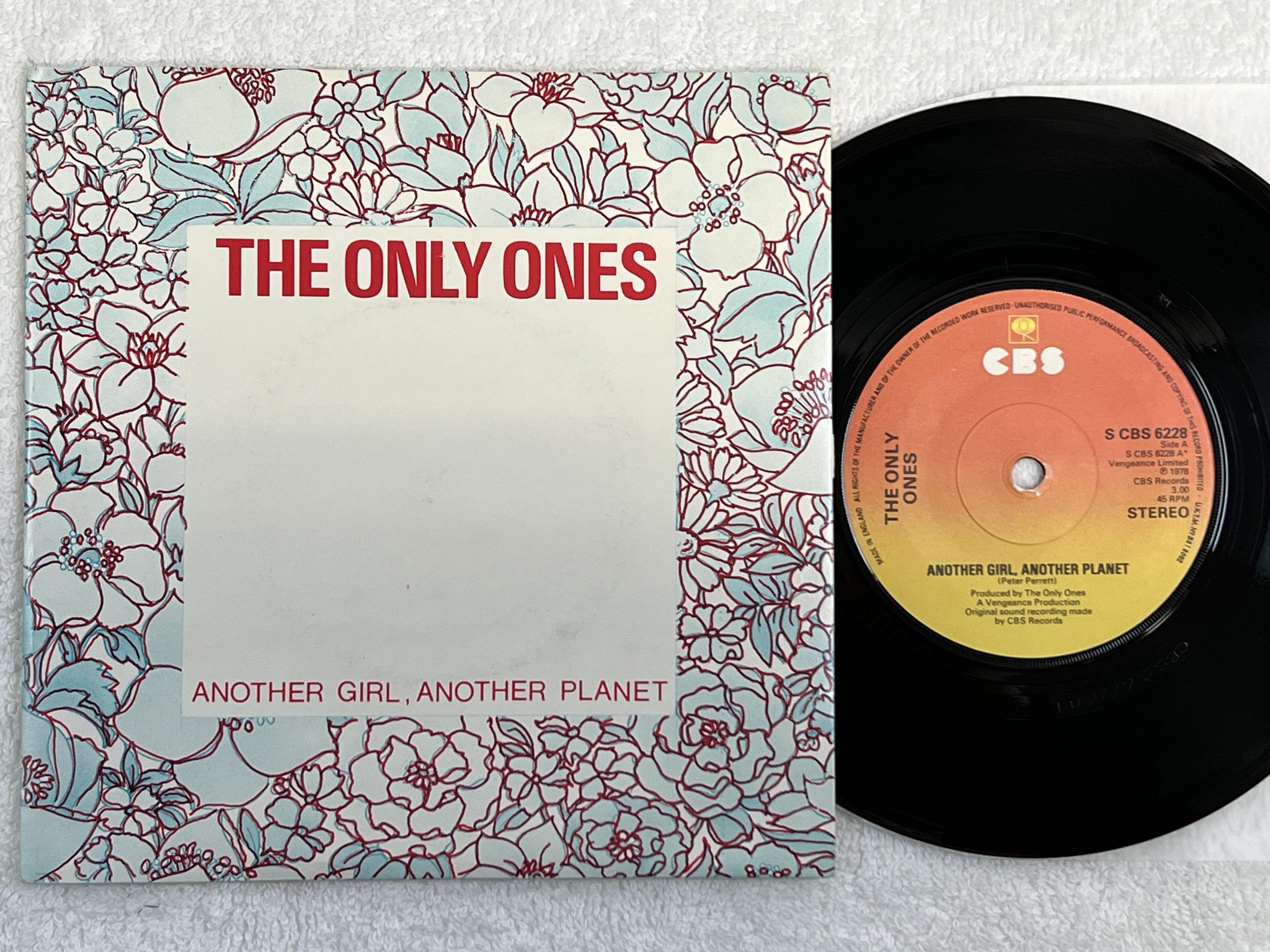 Omslagsbild för skivan THE ONLY ONES another girl another planet 7" -78 UK CBS 6228 * RARE POWER POP *