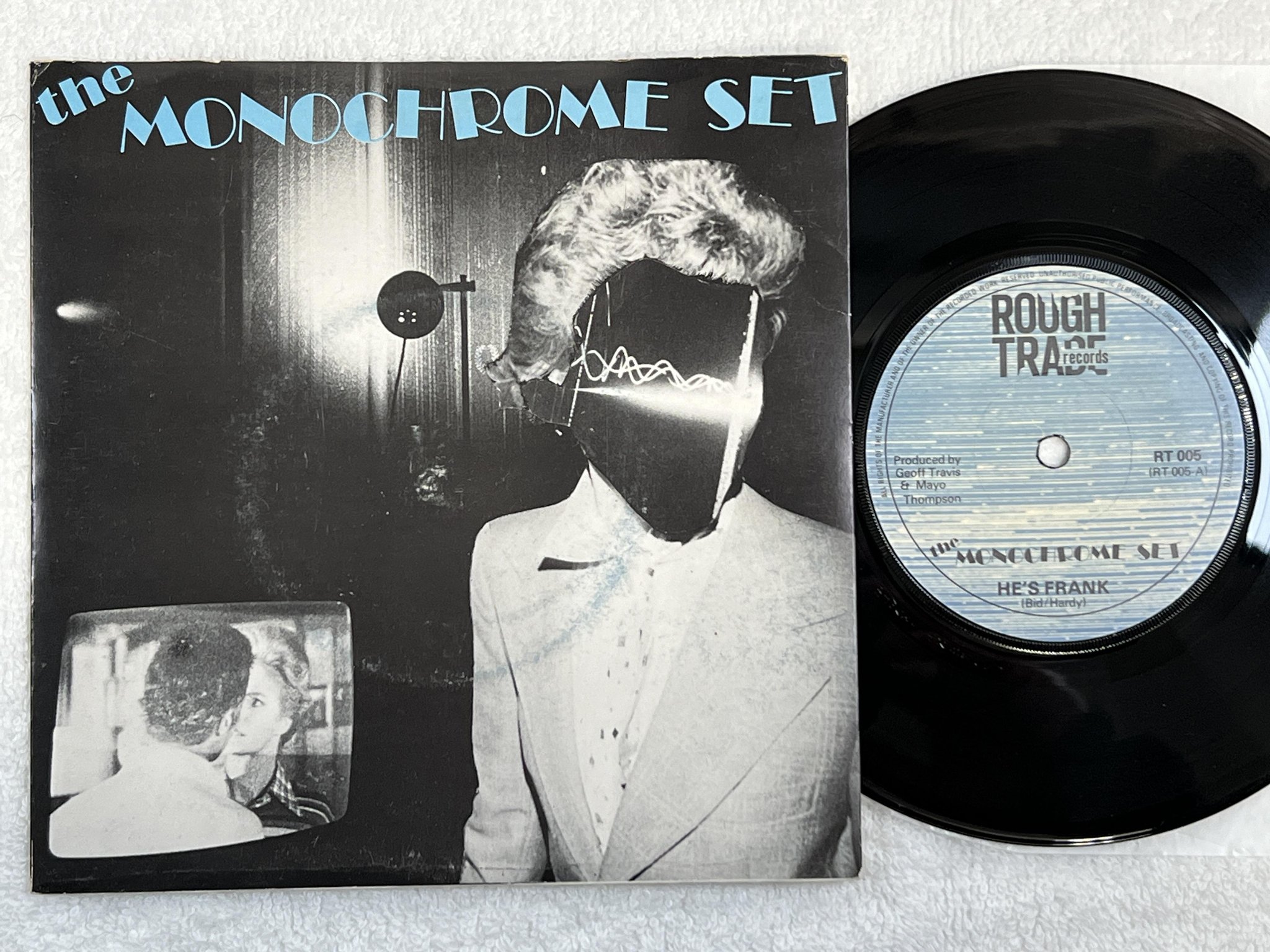 Omslagsbild för skivan THE MONOCHROME SET he's frank 7" -79 UK ROUGH TRADE RT 005
