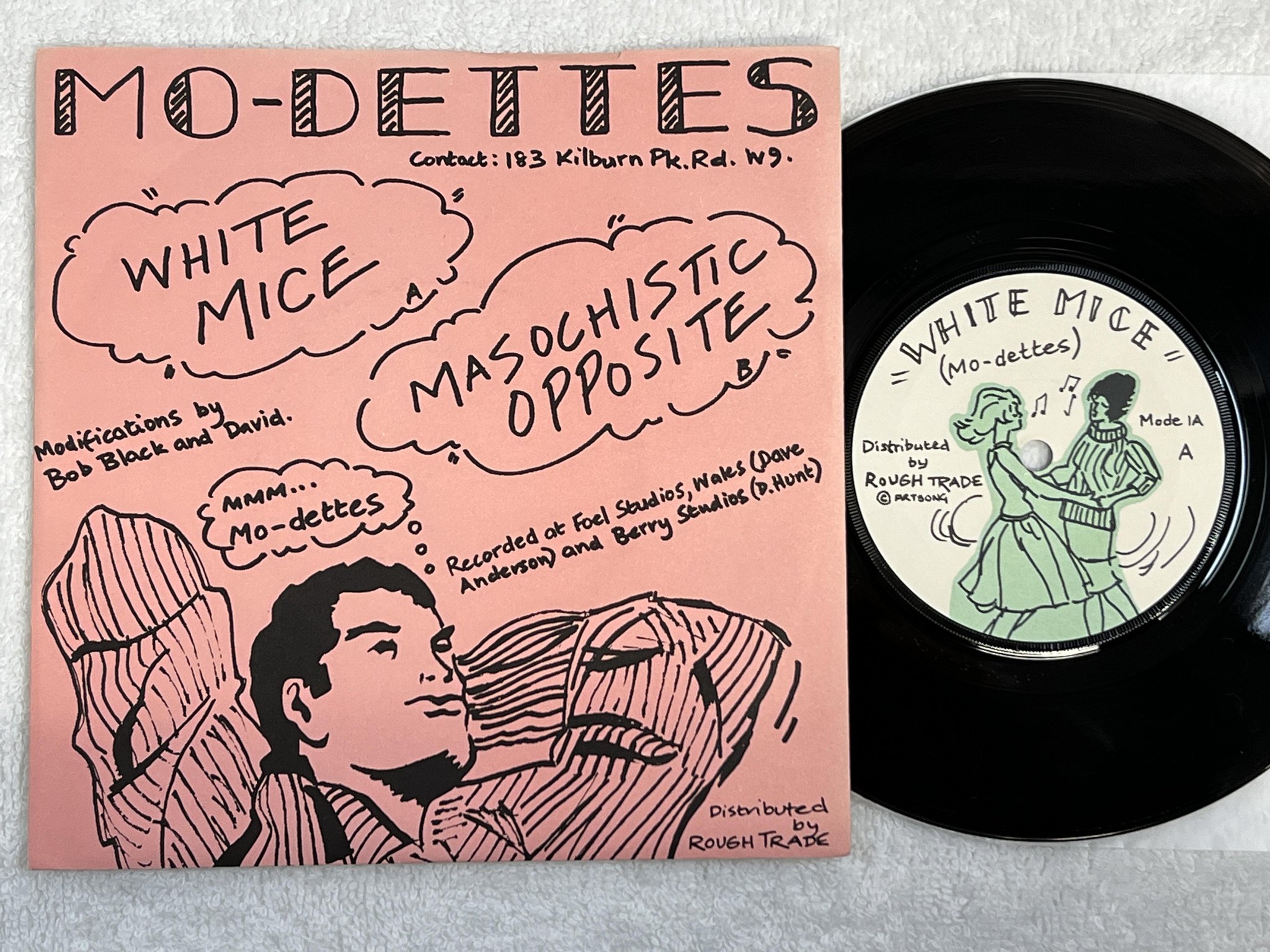 Omslagsbild för skivan MO-DETTES white mice 7" -79 UK Mode 1 ** NEW WAVE **
