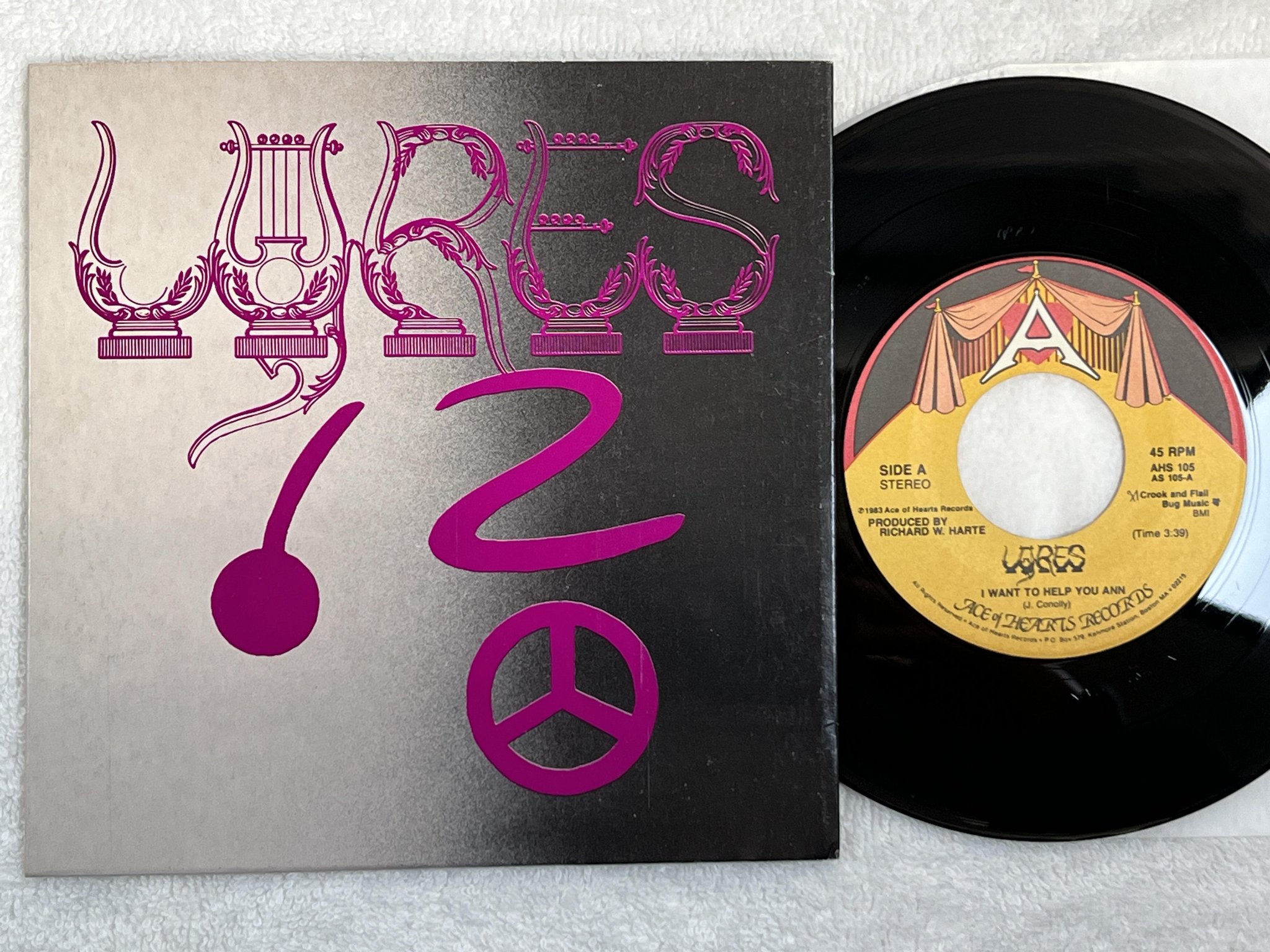 Omslagsbild för skivan LYRES I Want To Help You Ann 7" US ace of hearts AHS 105 ** GARAGE ROCK **