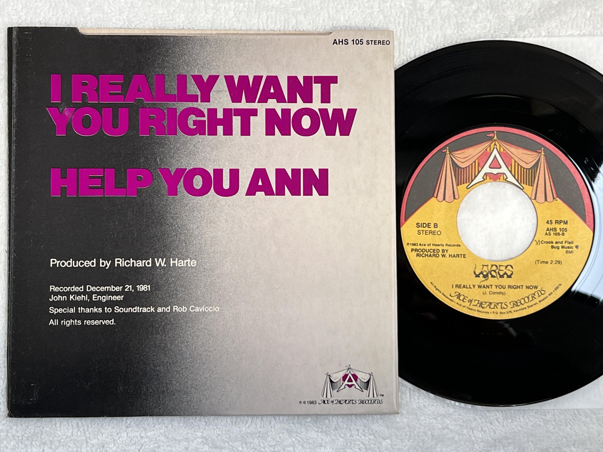 Omslagsbild för skivan LYRES I Want To Help You Ann 7" US ace of hearts AHS 105 ** GARAGE ROCK **