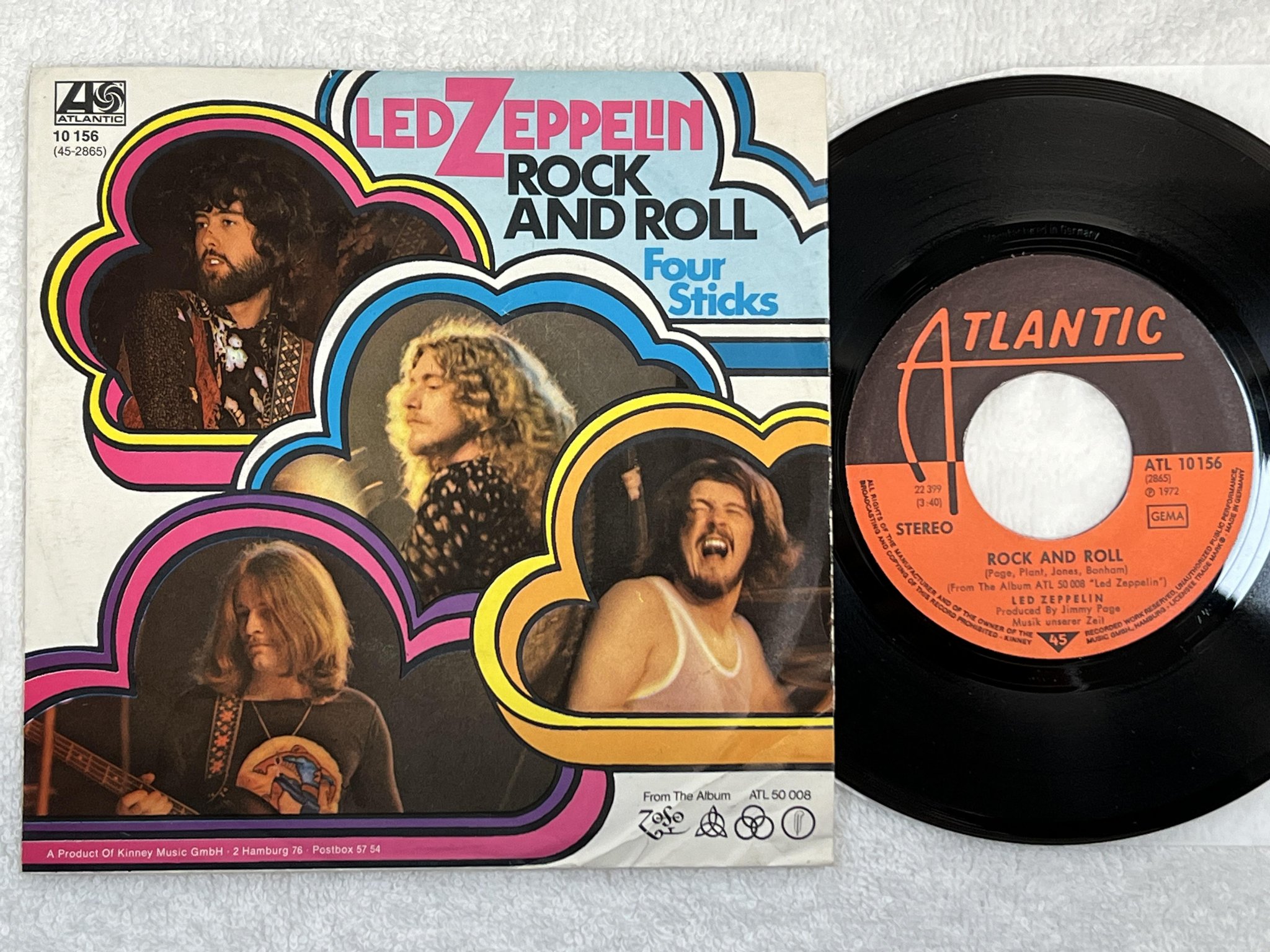 Omslagsbild för skivan LED ZEPPELIN rock and roll 7" -72 Ger ATLANTIC ATL 10 156